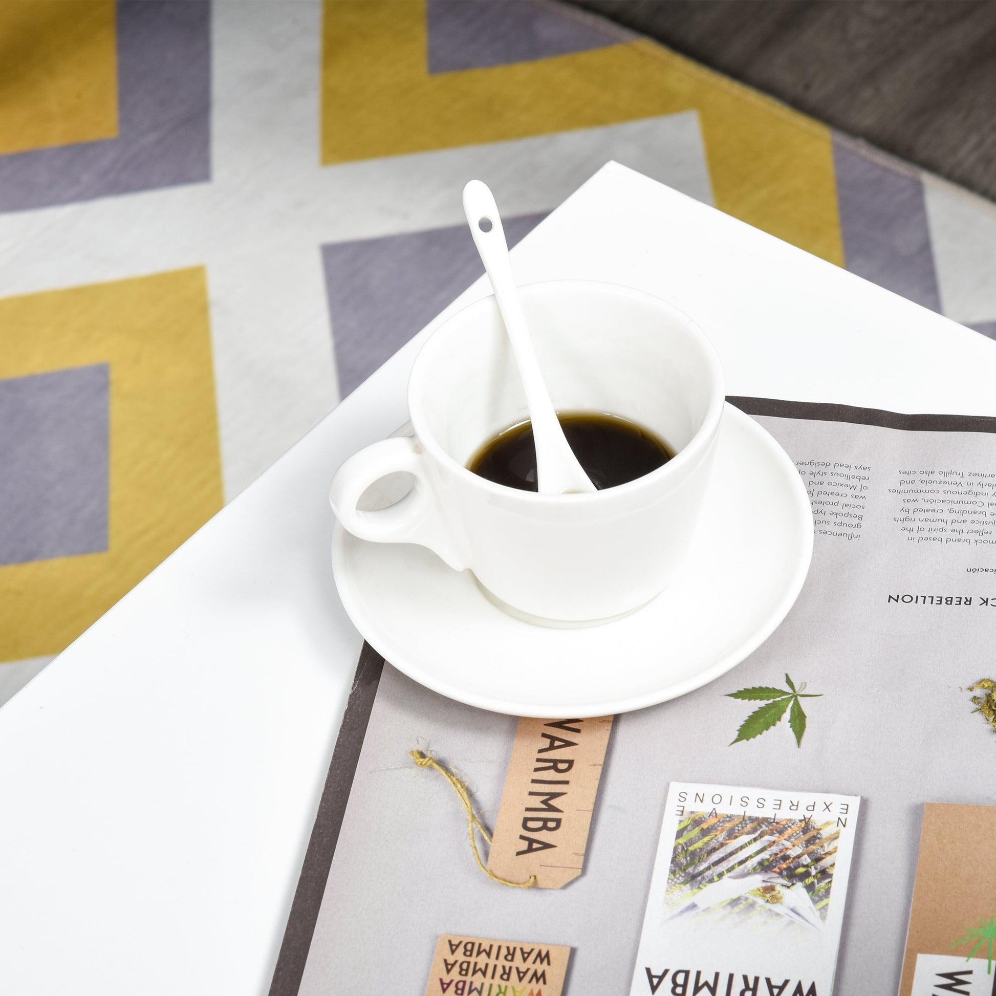HOMCOM Modern Coffee Table with Storage, White - ALL4U RETAILER LTD