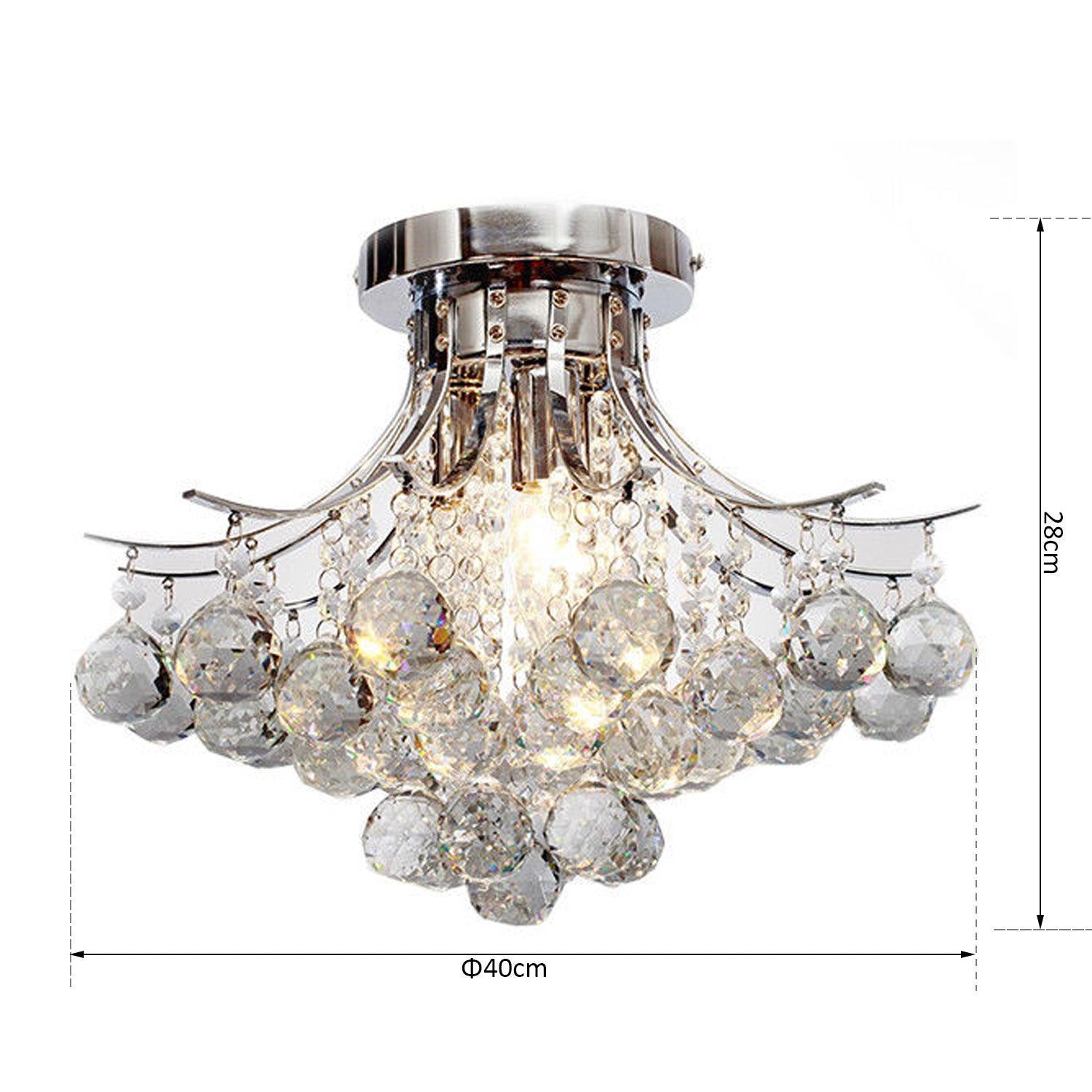 HOMCOM Modern Crystal Chandelier with 3 Lights - ALL4U RETAILER LTD