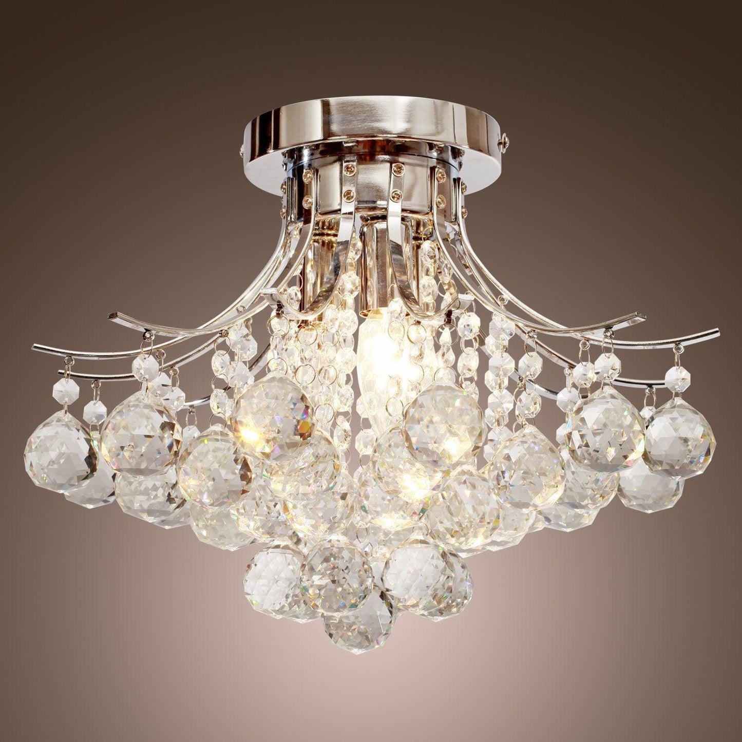 HOMCOM Modern Crystal Chandelier with 3 Lights - ALL4U RETAILER LTD