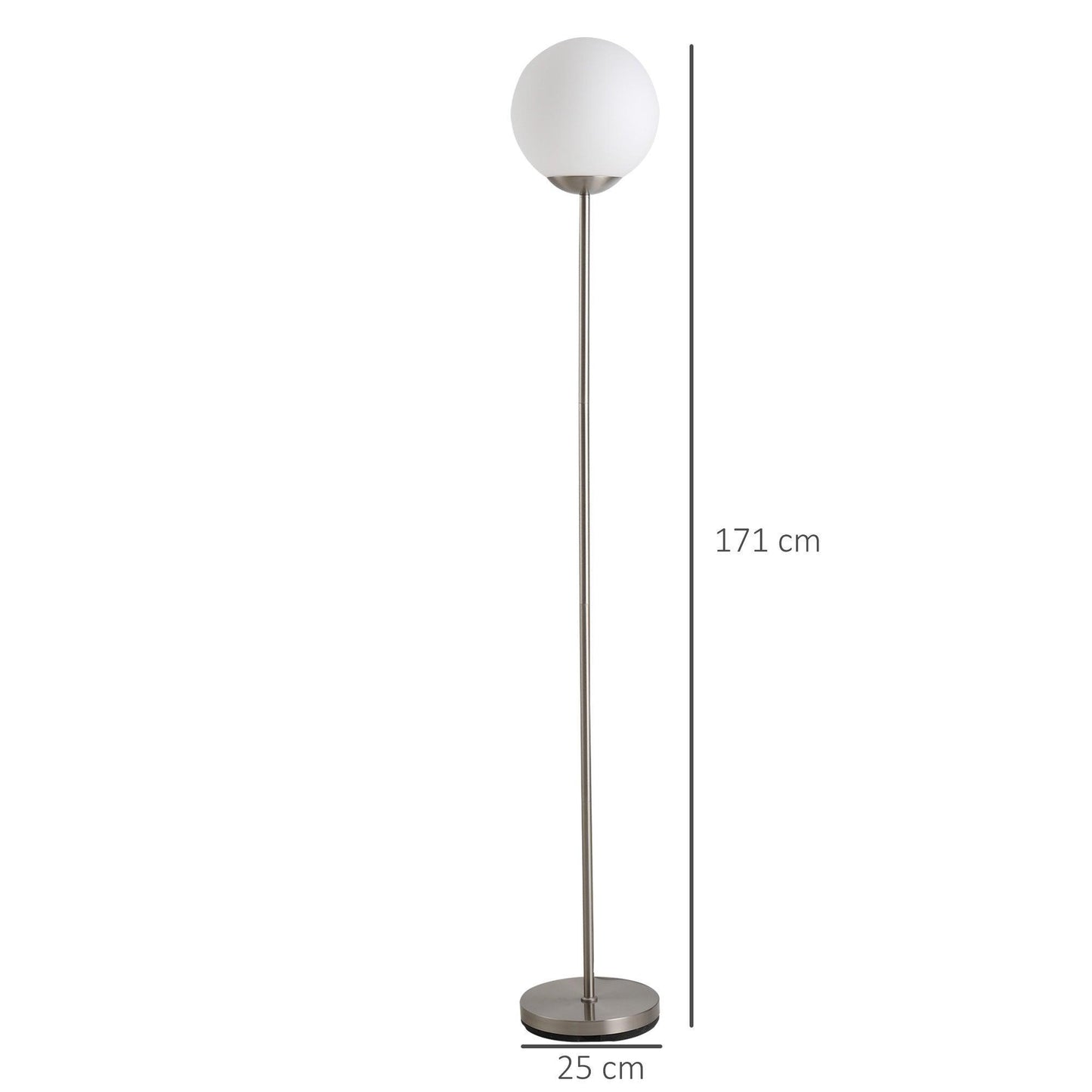 HOMCOM Modern Glass Globe Floor Lamp - ALL4U RETAILER LTD