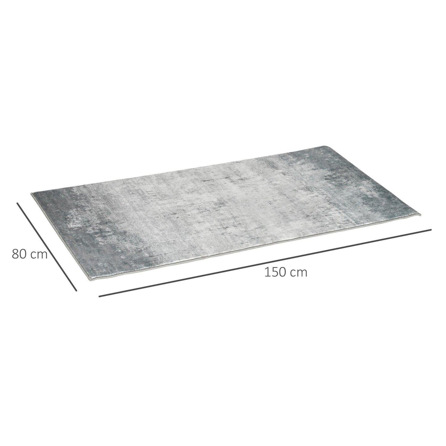 HOMCOM Modern Grey Rug, Stylish Area Carpet 60x80cm - ALL4U RETAILER LTD