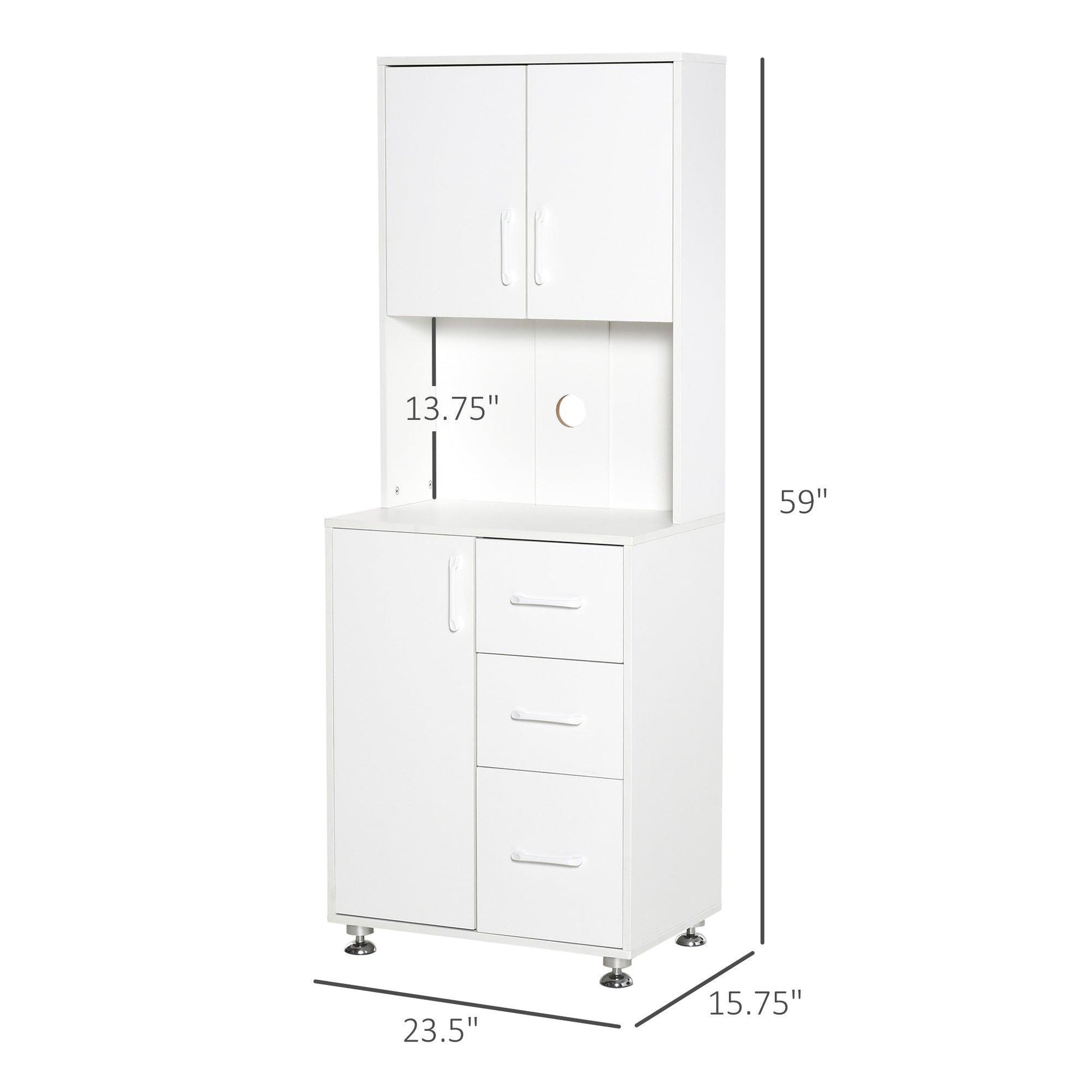 HOMCOM Modern Kitchen Cupboard with Storage Cabinets - ALL4U RETAILER LTD