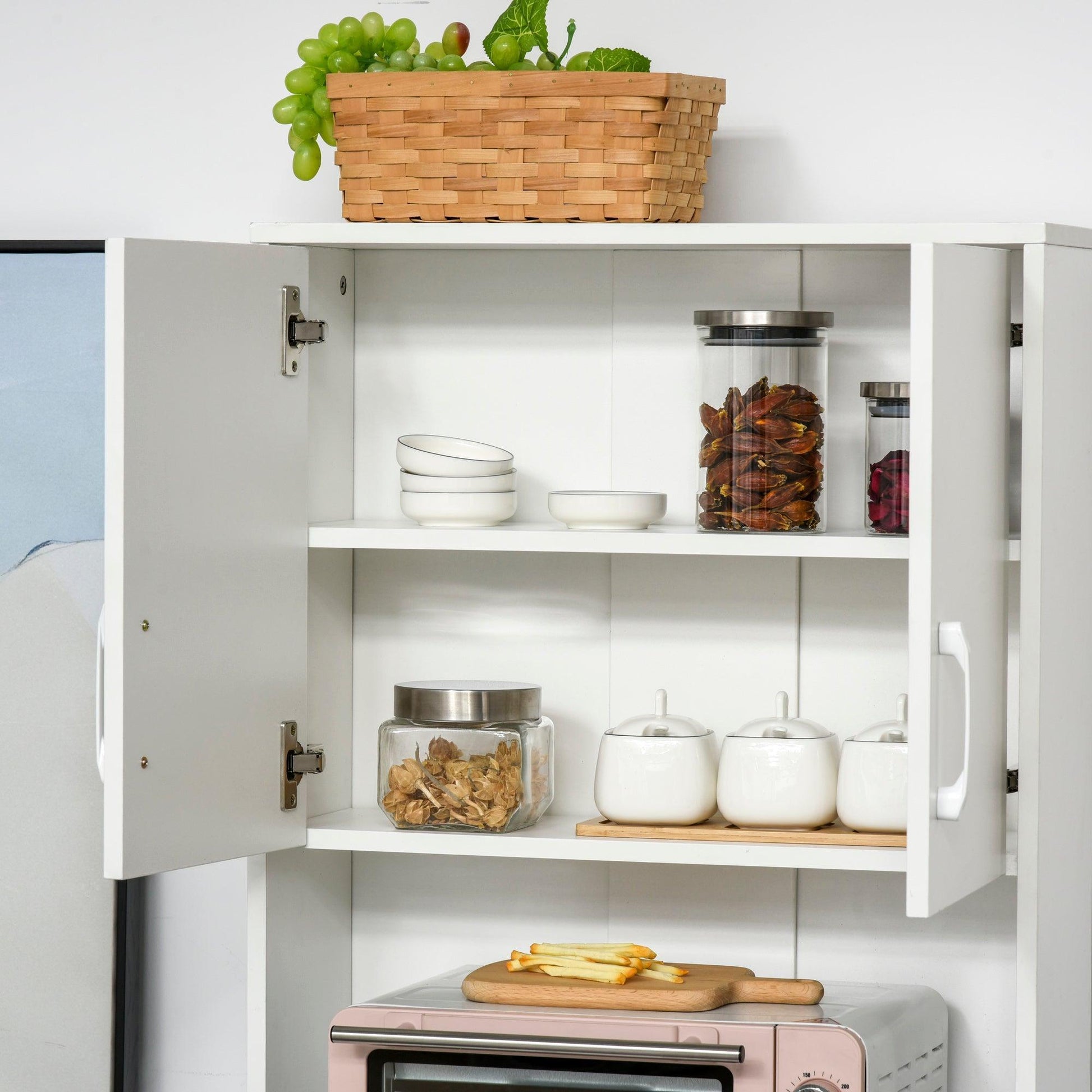 HOMCOM Modern Kitchen Cupboard with Storage Cabinets - ALL4U RETAILER LTD