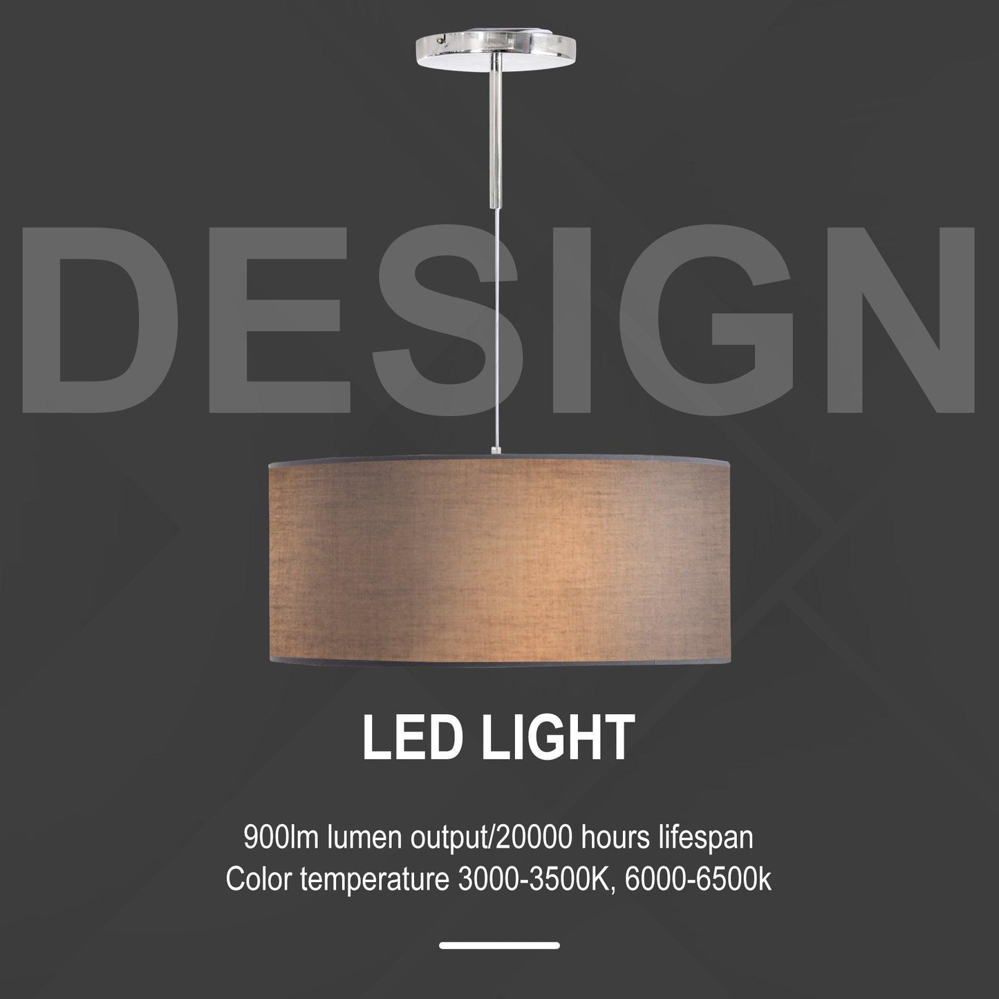 HOMCOM Modern LED Pendant Light for Living Room, Bedroom - ALL4U RETAILER LTD