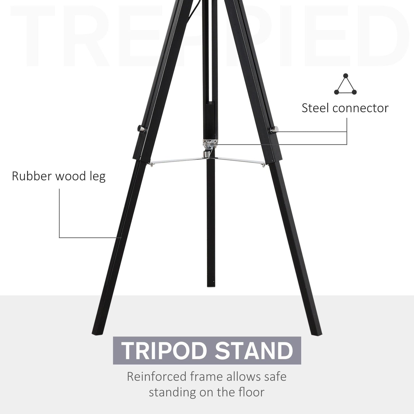 HOMCOM Modern Standing Lamp, Grey & Black, Fabric Shade - ALL4U RETAILER LTD