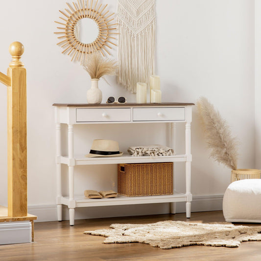 HOMCOM Modern Storage Console Table in White - ALL4U RETAILER LTD