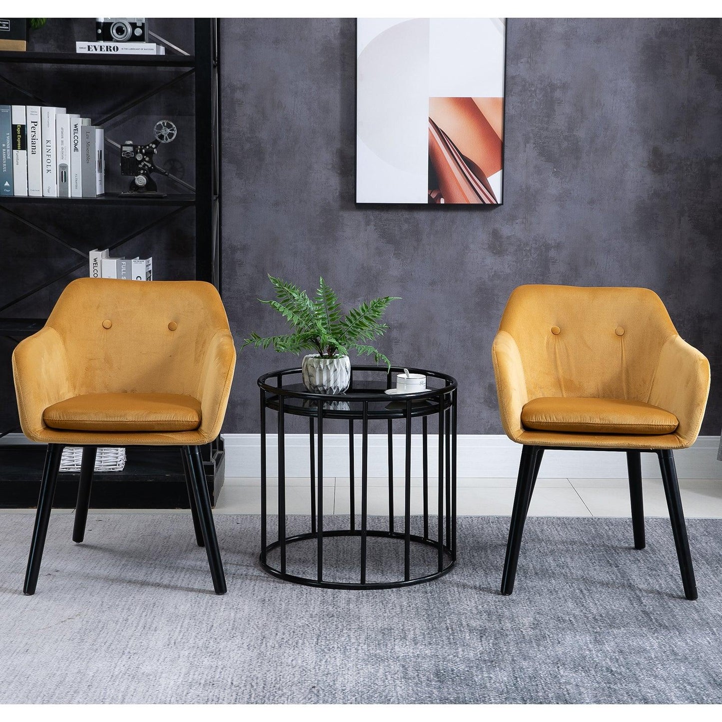 HOMCOM Modern Upholstered Dining Chairs - Set of 2 - ALL4U RETAILER LTD