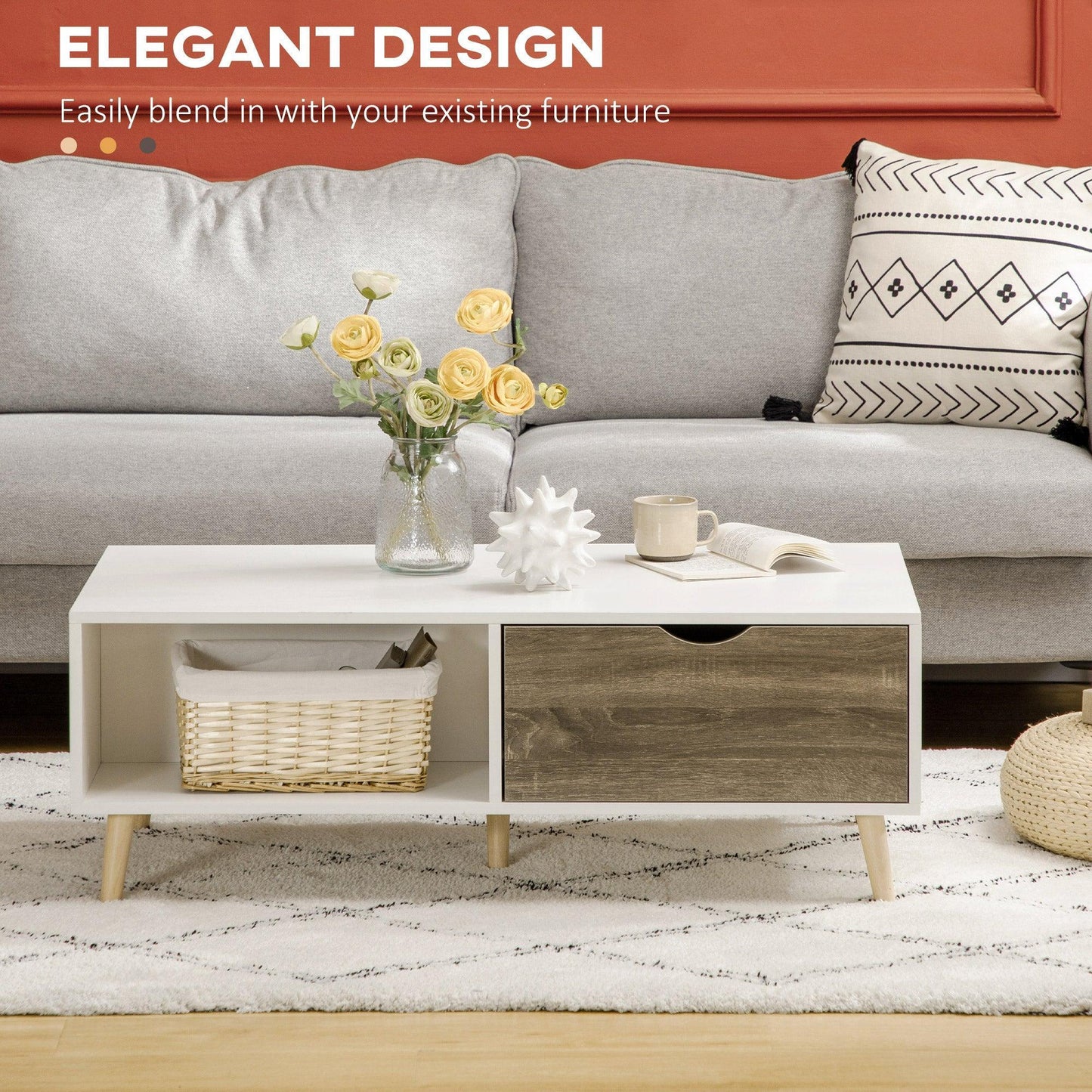 HOMCOM Modern White Coffee Table with Storage: A Stylish Essential - ALL4U RETAILER LTD