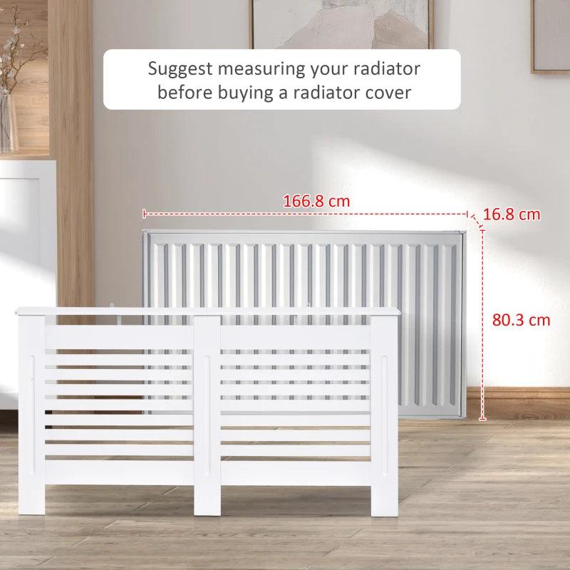 HOMCOM Modern White Radiator Cover Cabinet, 172x19x81 cm - ALL4U RETAILER LTD