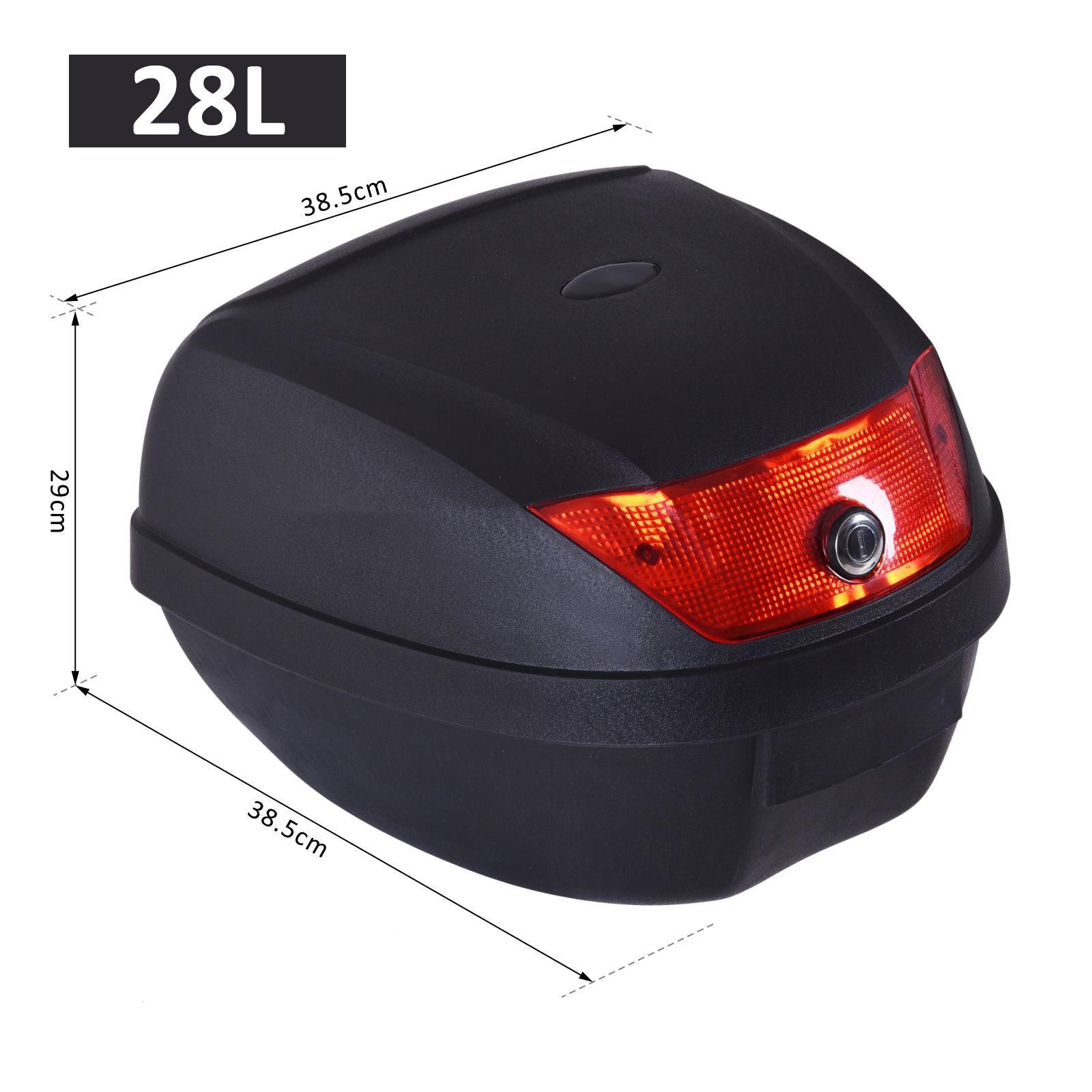 HOMCOM Motorcycle Tail Box, 28L Helmet Top Case - ALL4U RETAILER LTD