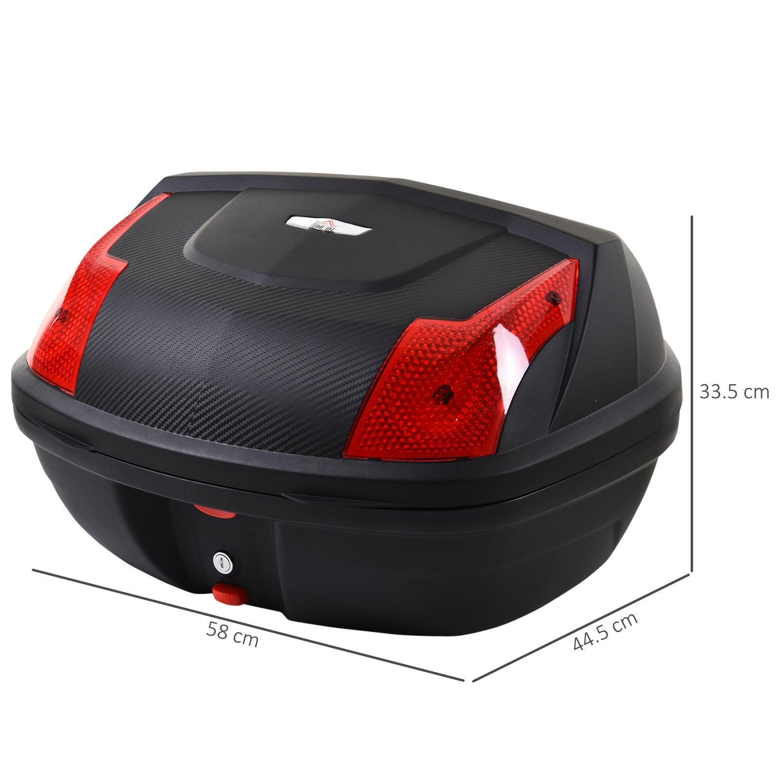 HOMCOM Motorcycle Trunk - 48L Storage Box - ALL4U RETAILER LTD