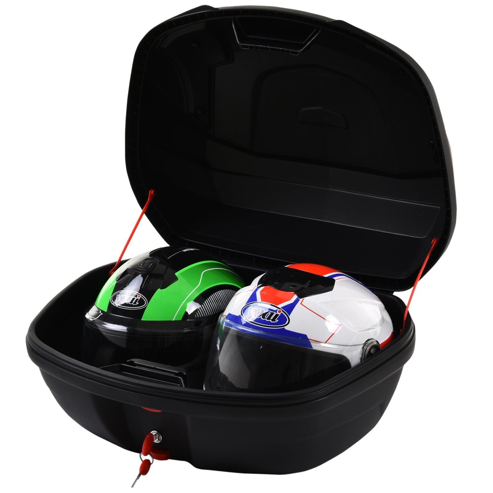 HOMCOM Motorcycle Trunk - 48L Storage Box - ALL4U RETAILER LTD