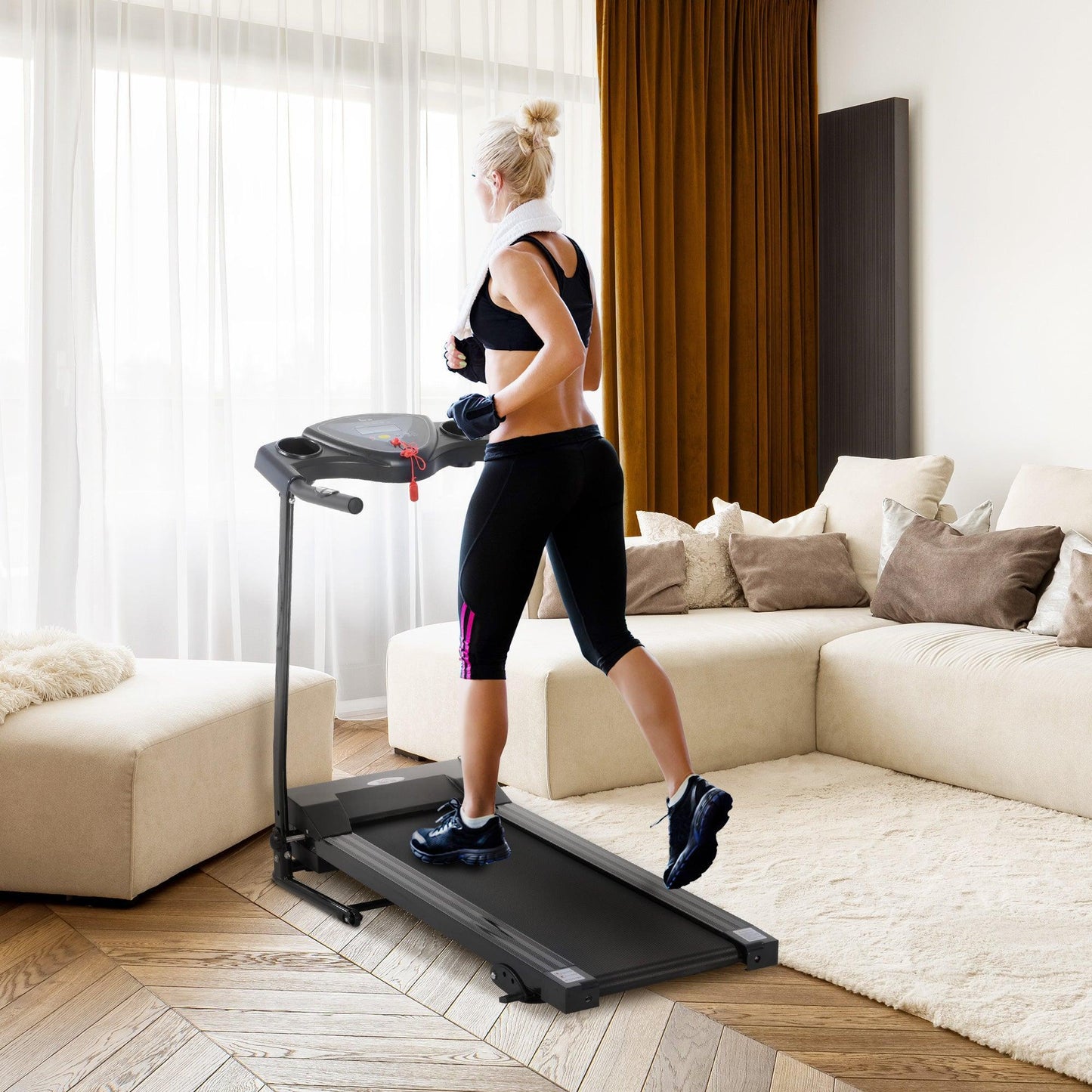 HOMCOM Motorised Treadmill: Easy Fold, LCD Display - ALL4U RETAILER LTD