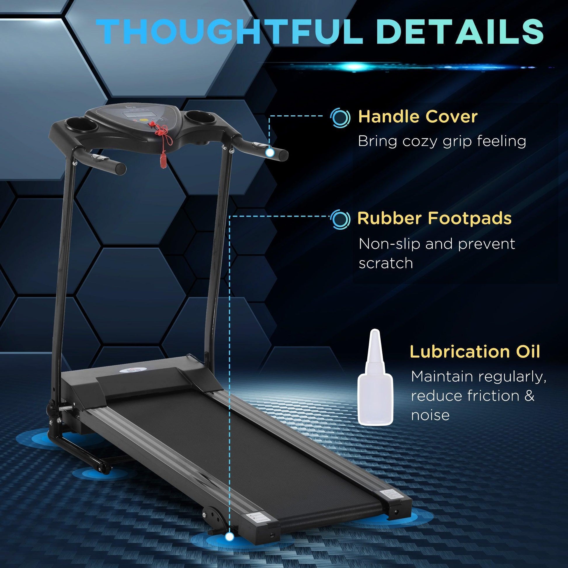 HOMCOM Motorised Treadmill: Easy Fold, LCD Display - ALL4U RETAILER LTD