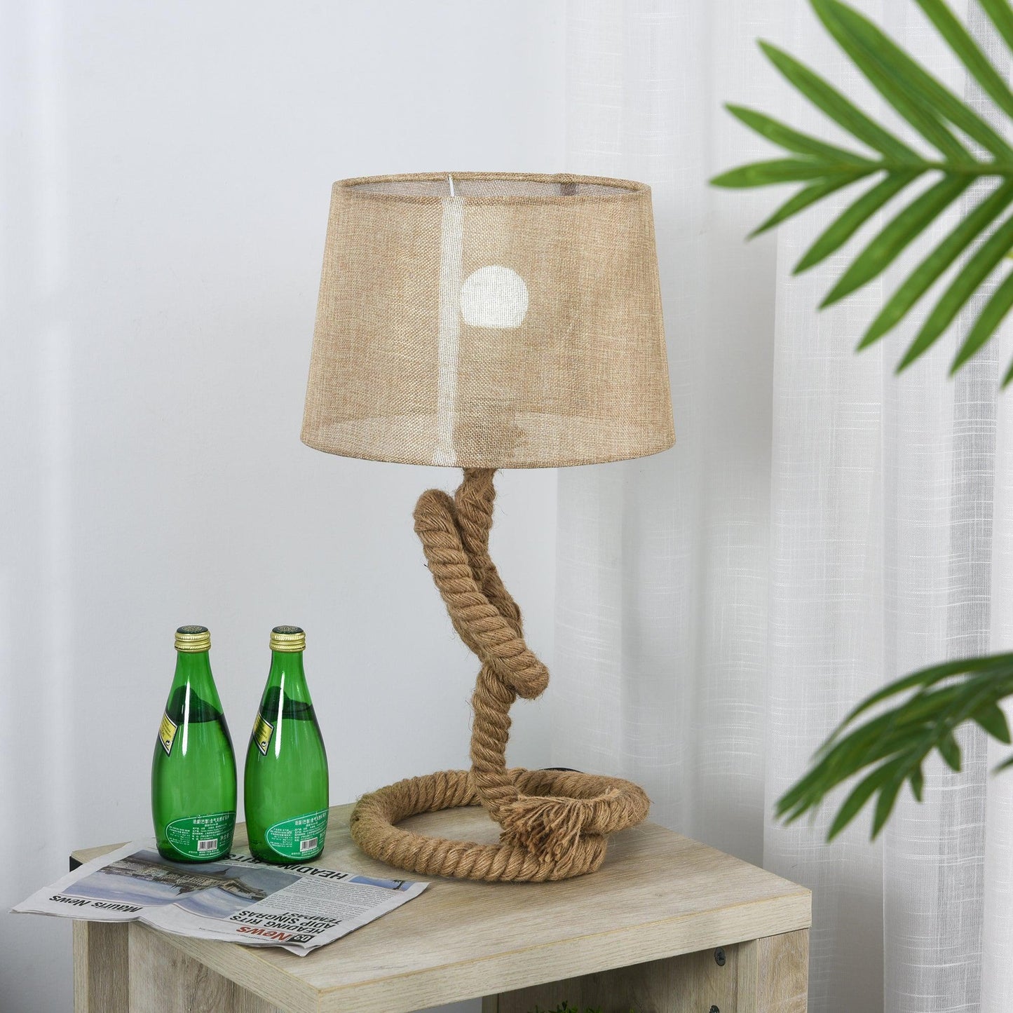 HOMCOM Nautical Rope Table Lamp: Stylish & Elegant - ALL4U RETAILER LTD