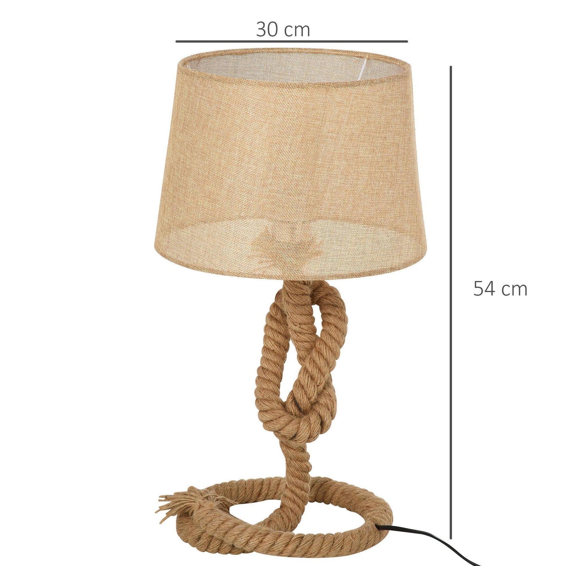 HOMCOM Nautical Rope Table Lamp: Stylish & Elegant - ALL4U RETAILER LTD