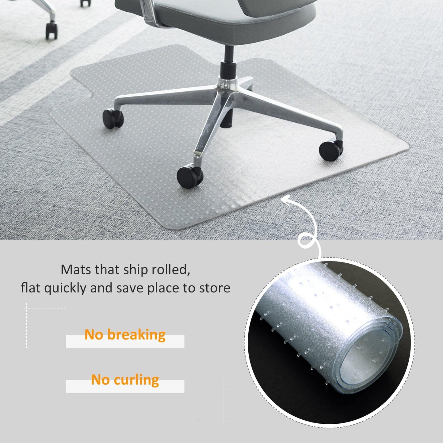 HOMCOM Office Non-Slip Chairmat with Frosted Finish and Lipped Design - ALL4U RETAILER LTD