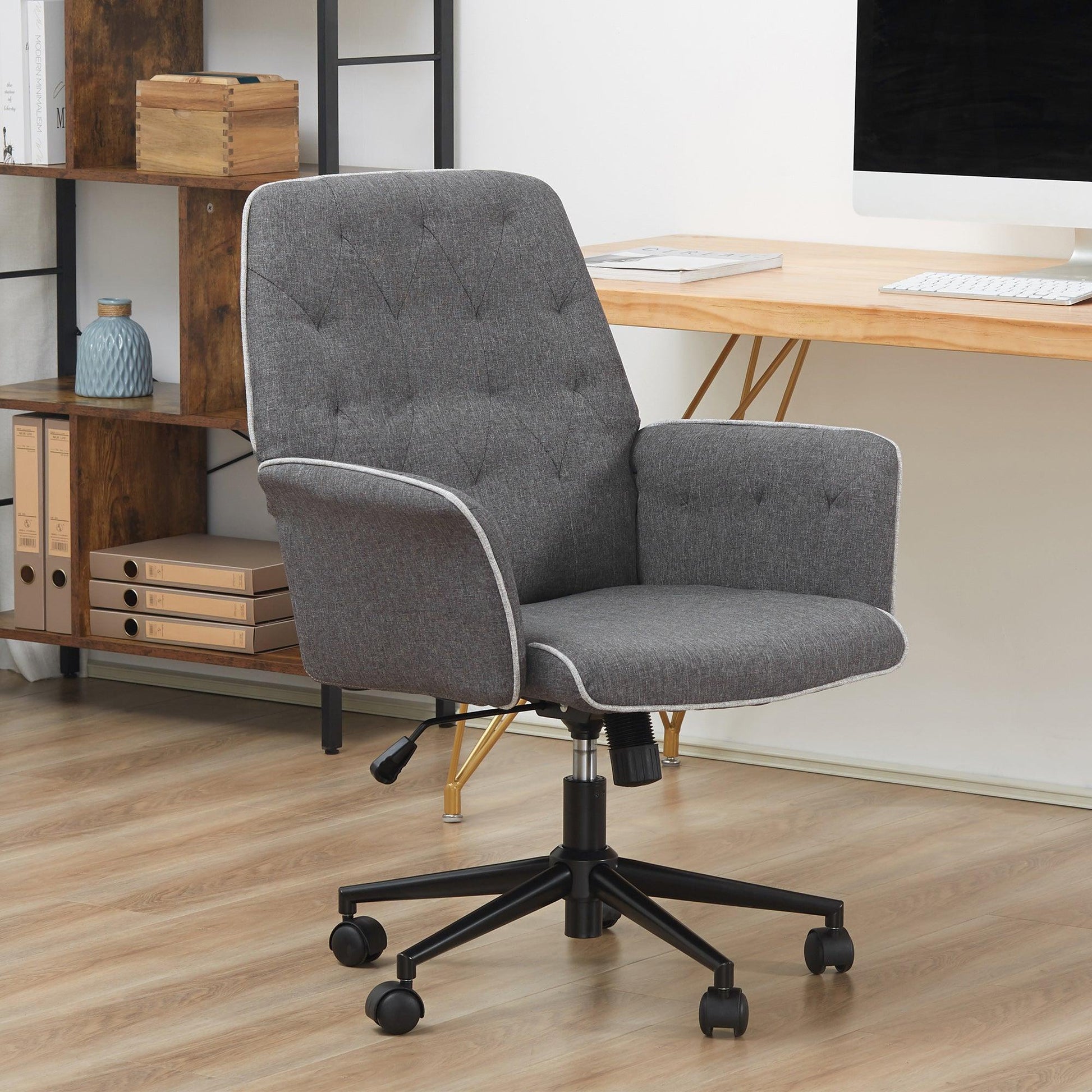 HOMCOM Office Swivel Chair Grey - ALL4U RETAILER LTD