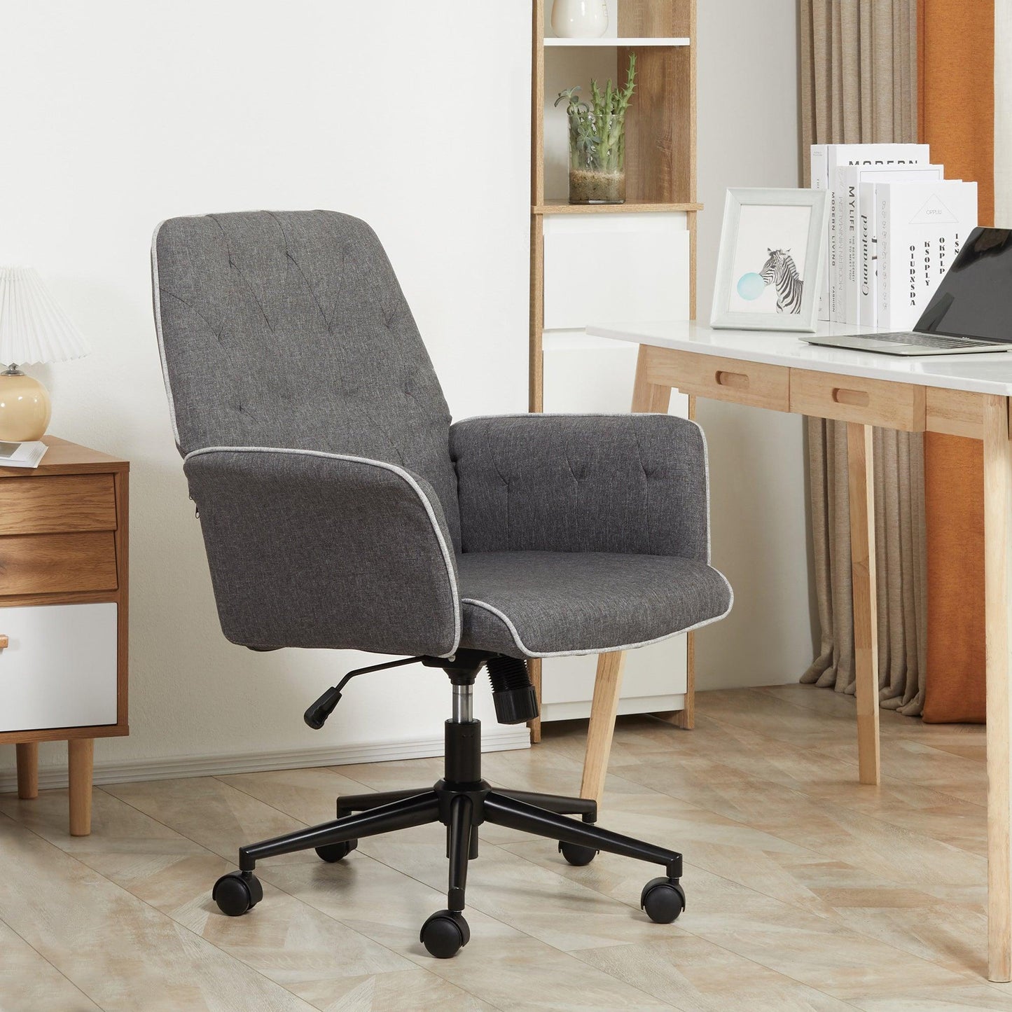 HOMCOM Office Swivel Chair Grey - ALL4U RETAILER LTD