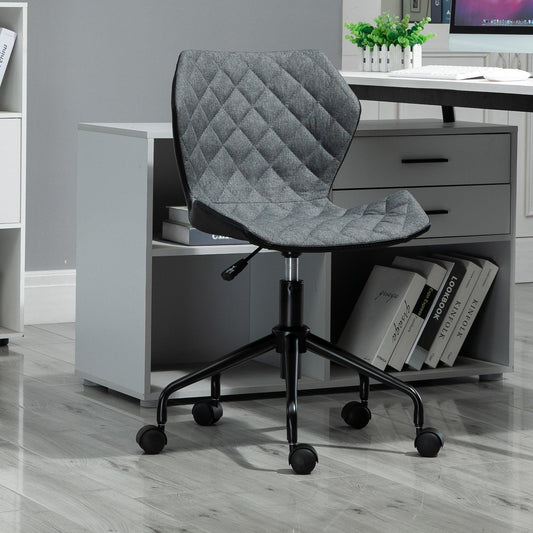 HOMCOM Office Swivel Desk Chair - Grey - ALL4U RETAILER LTD