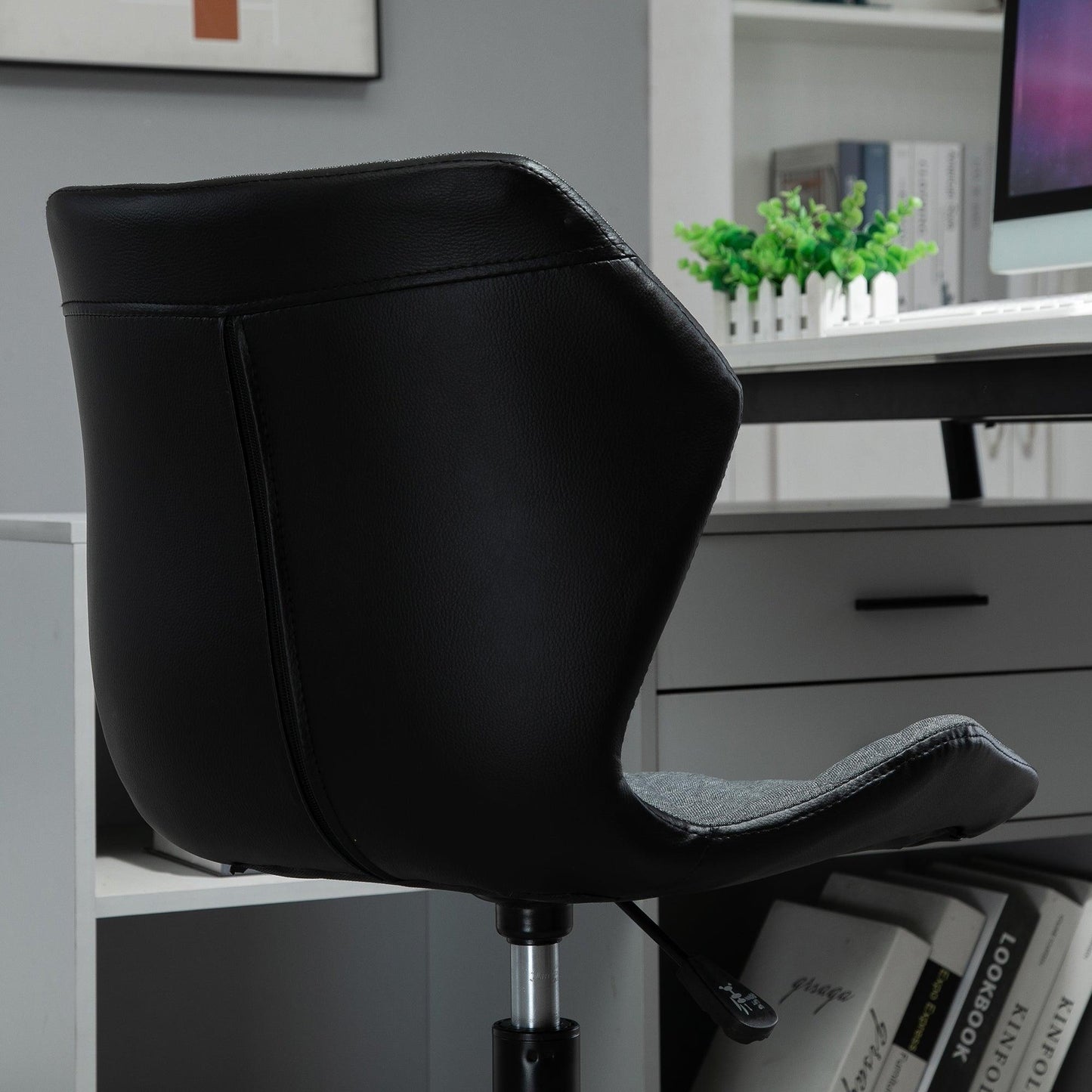 HOMCOM Office Swivel Desk Chair - Grey - ALL4U RETAILER LTD