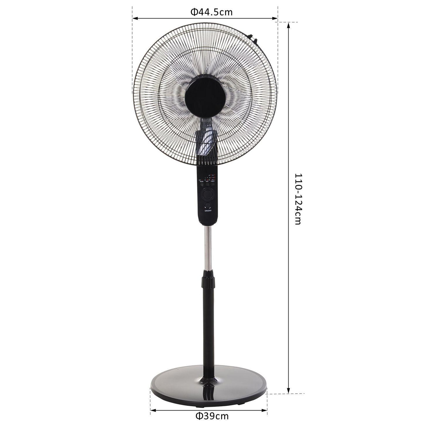 HOMCOM Oscillating Floor Fan with Remote Control - ALL4U RETAILER LTD
