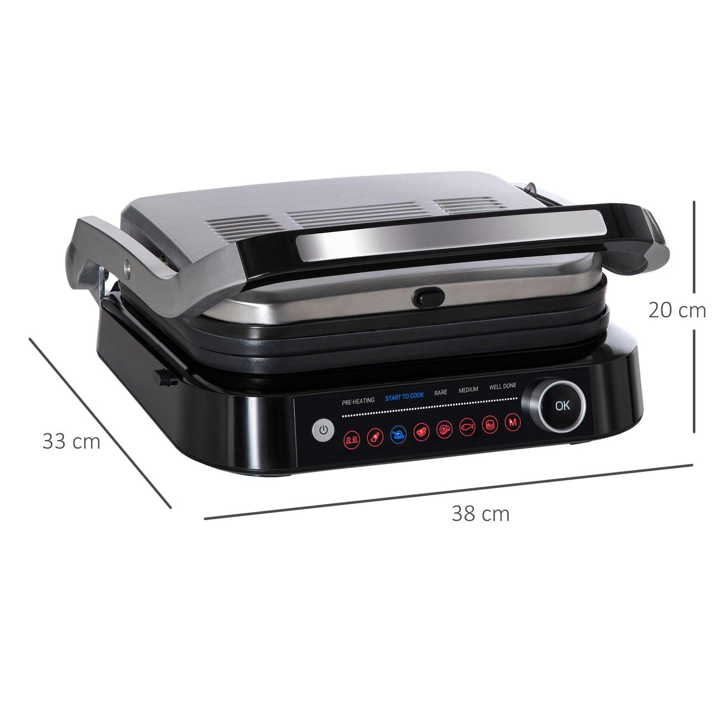 HOMCOM Panini Press: Efficient 2100W Grill - ALL4U RETAILER LTD