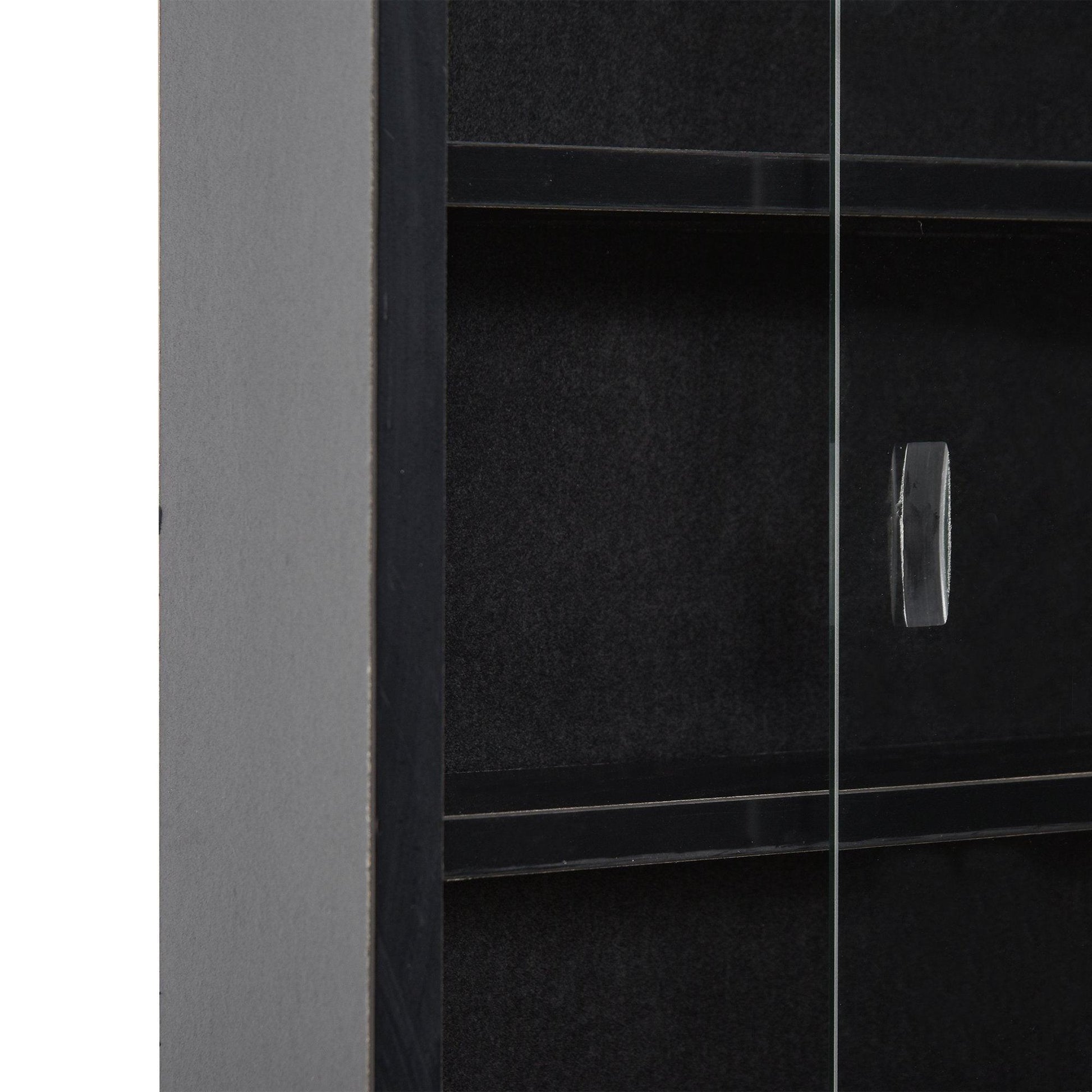 HOMCOM 5-Tier Glass Door Display Cabinet - Sleek Black - ALL4U RETAILER LTD