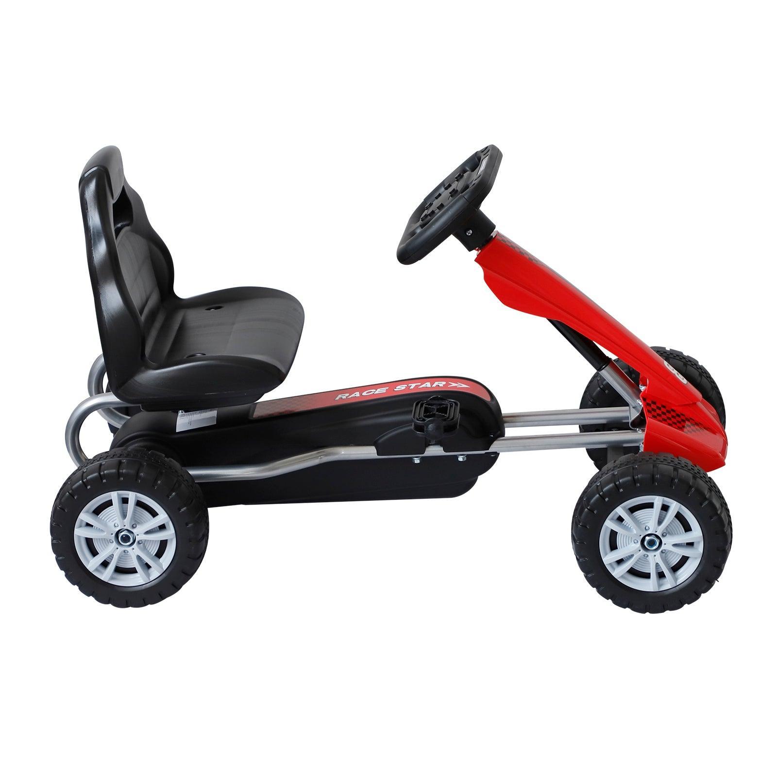 HOMCOM Pedal Go Kart for Kids - Black & Red Scooter - ALL4U RETAILER LTD