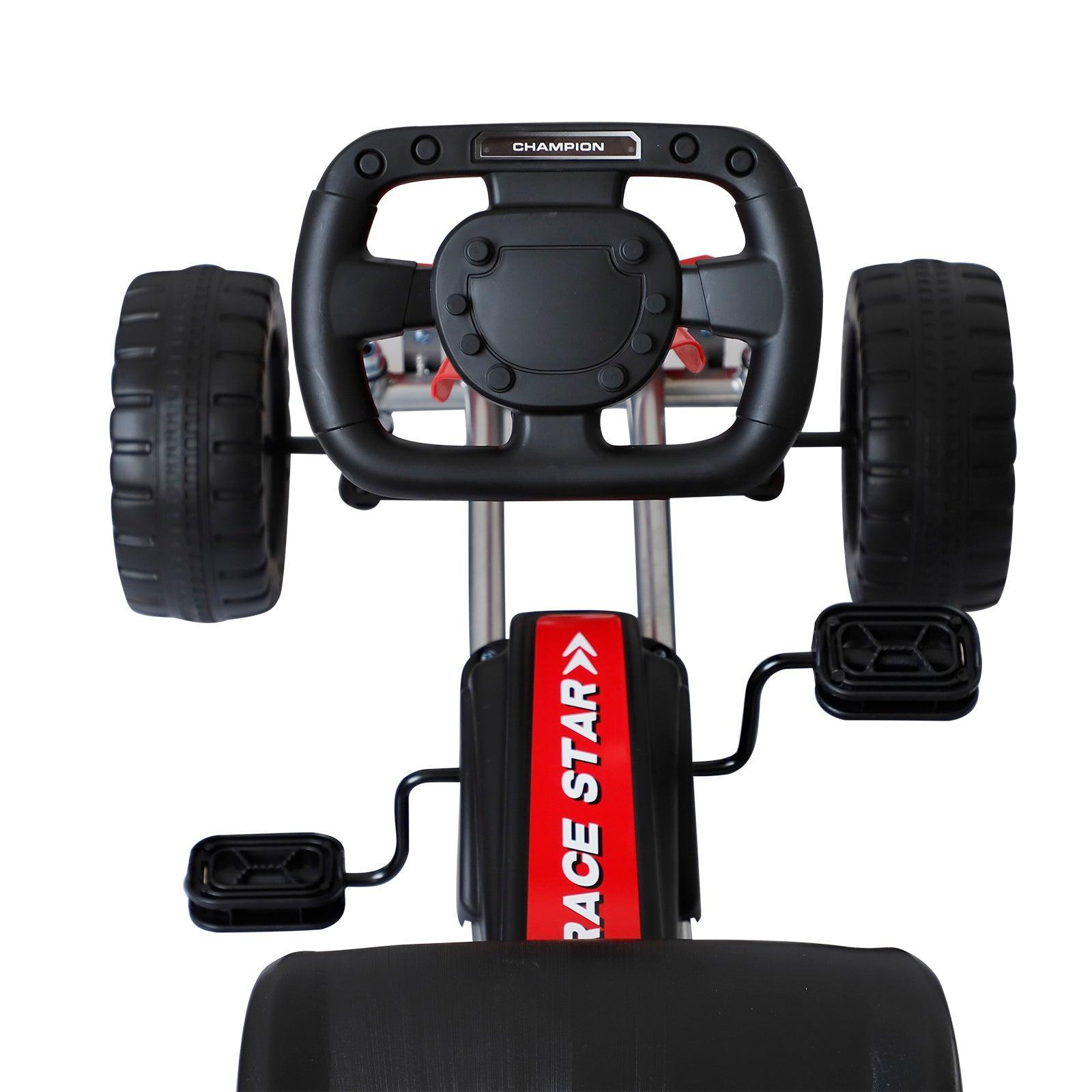 HOMCOM Pedal Go Kart for Kids - Black & Red Scooter - ALL4U RETAILER LTD