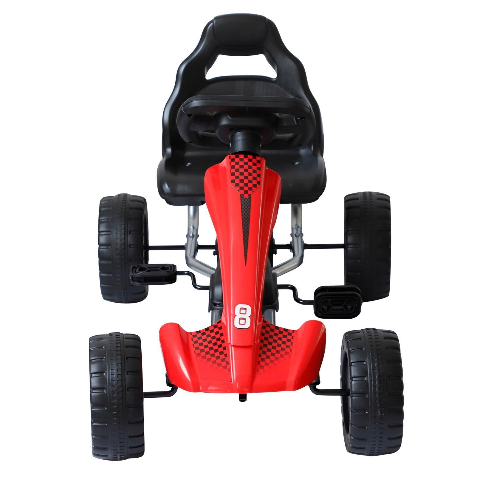 HOMCOM Pedal Go Kart for Kids - Black & Red Scooter - ALL4U RETAILER LTD