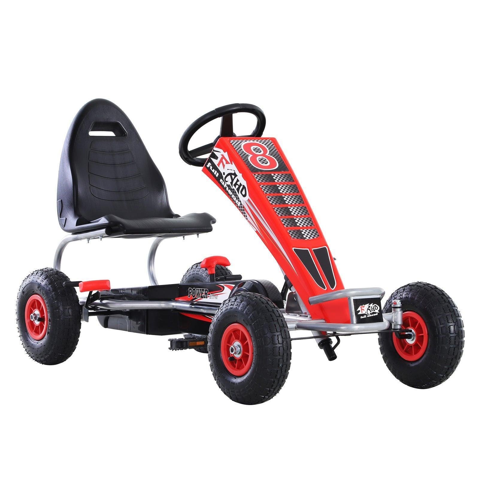 HOMCOM Pedal Go Kart - Racing Car Style, Red - ALL4U RETAILER LTD