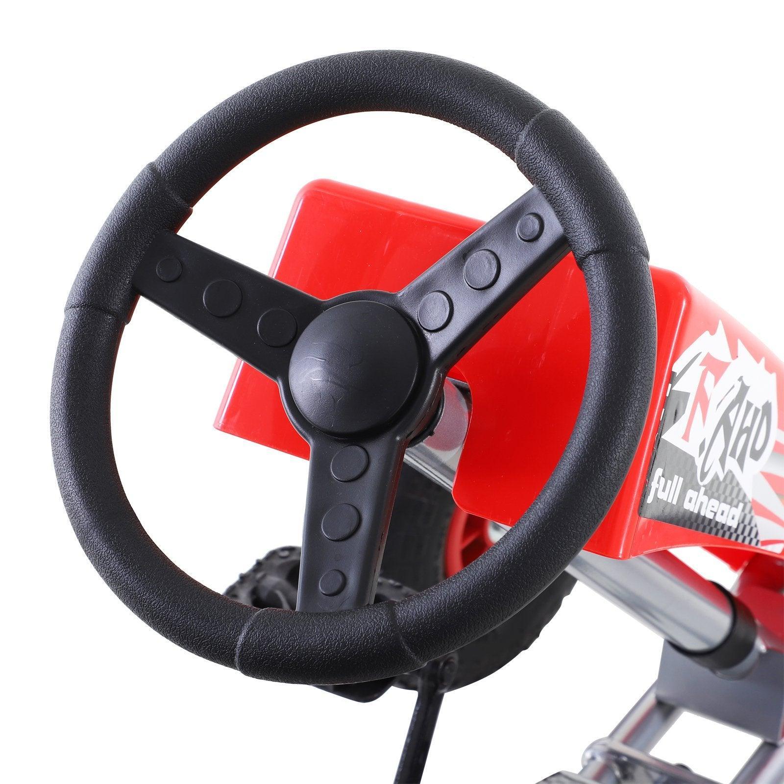 HOMCOM Pedal Go Kart - Racing Car Style, Red - ALL4U RETAILER LTD