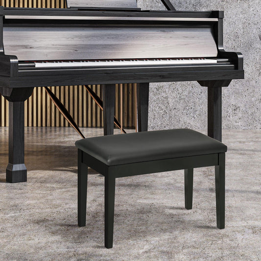 HOMCOM Piano Bench with Storage, Black - ALL4U RETAILER LTD