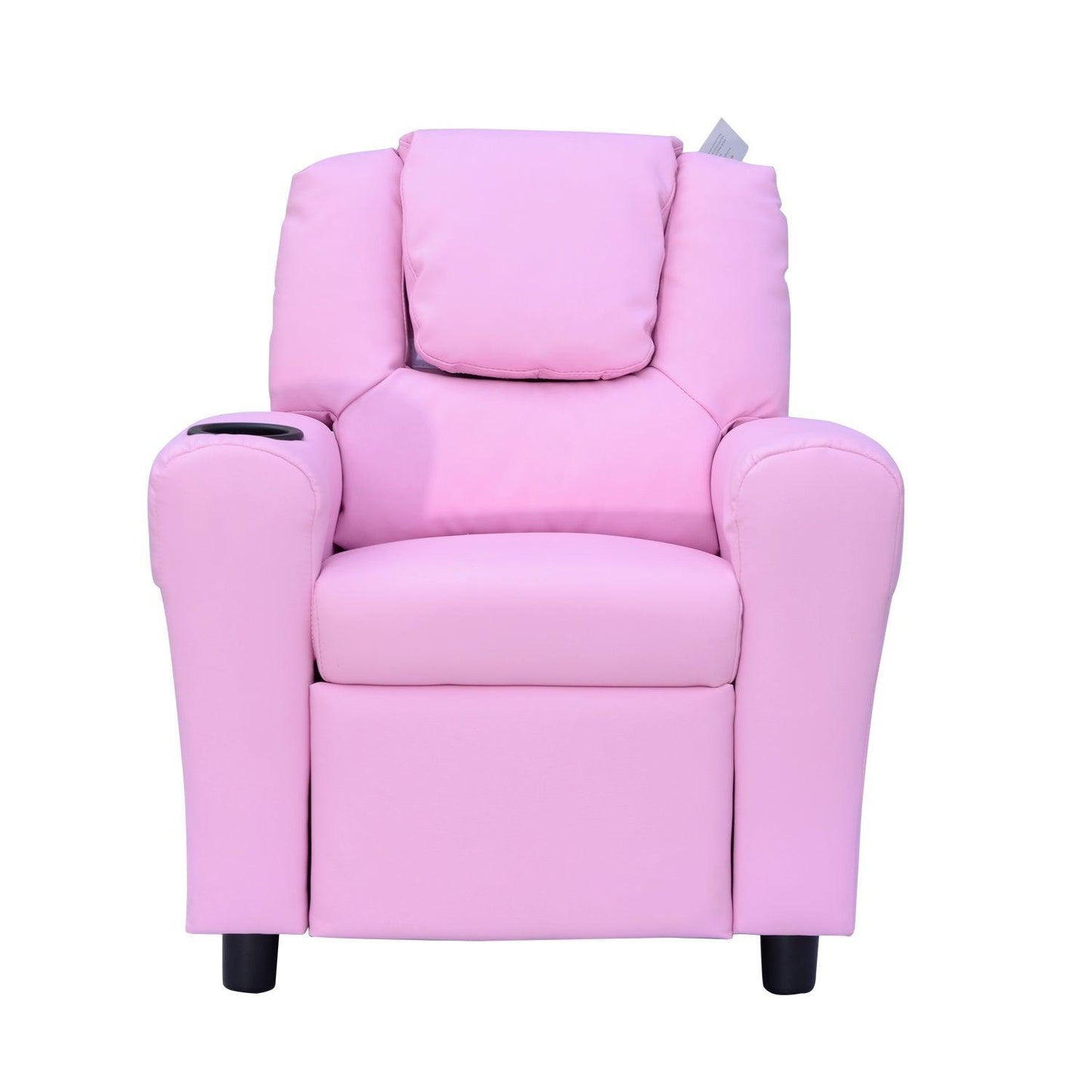 HOMCOM Pink Children's Recliner Armchair with Cup Holder - ALL4U RETAILER LTD