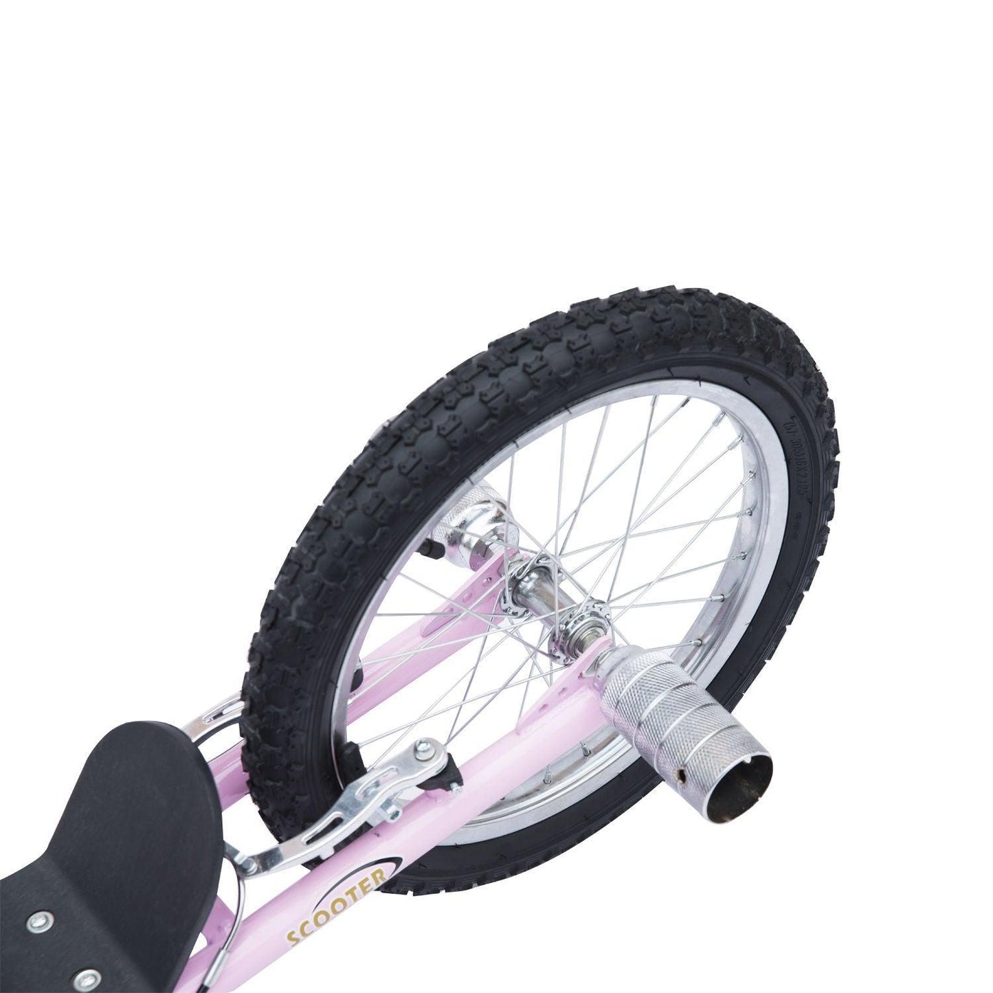 HOMCOM Pink Non-Electric Pneumatic 16 Tire Scooter - ALL4U RETAILER LTD