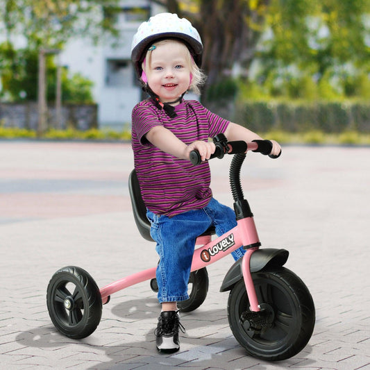 HOMCOM Pink Toddler Tricycle - Pedal Trike (18+ Months) - ALL4U RETAILER LTD