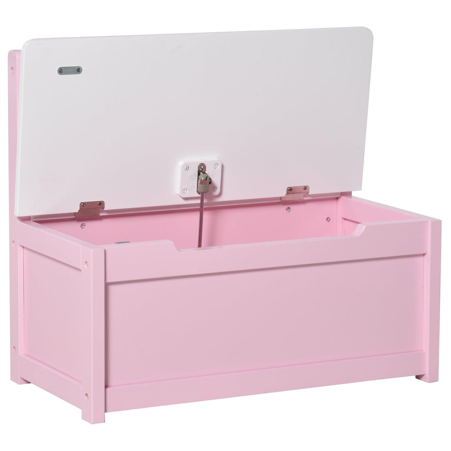 HOMCOM Pink Toy Box with Seat - 60x30x50cm - ALL4U RETAILER LTD