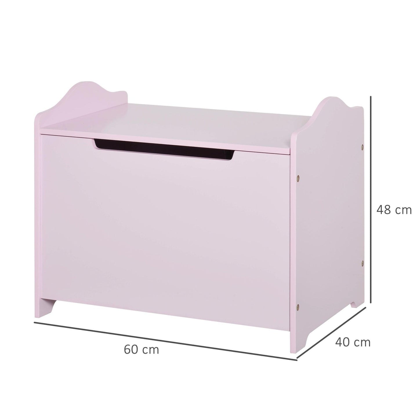 HOMCOM Pink Toy Storage Organiser Chest 60x40x48 cm - ALL4U RETAILER LTD