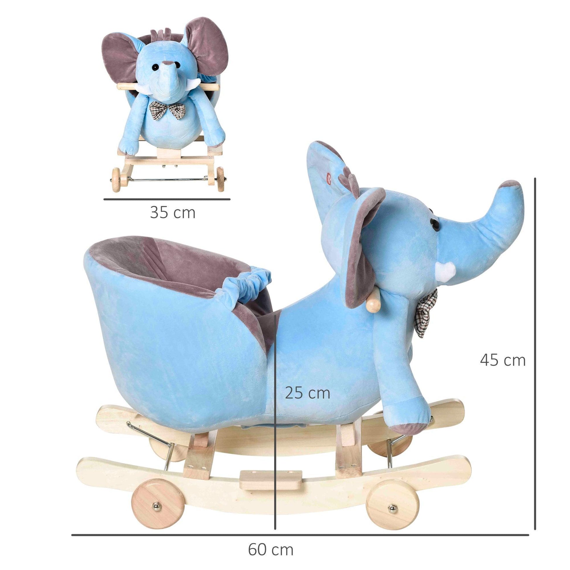 HOMCOM Plush Baby Elephant Rocker Toy - ALL4U RETAILER LTD