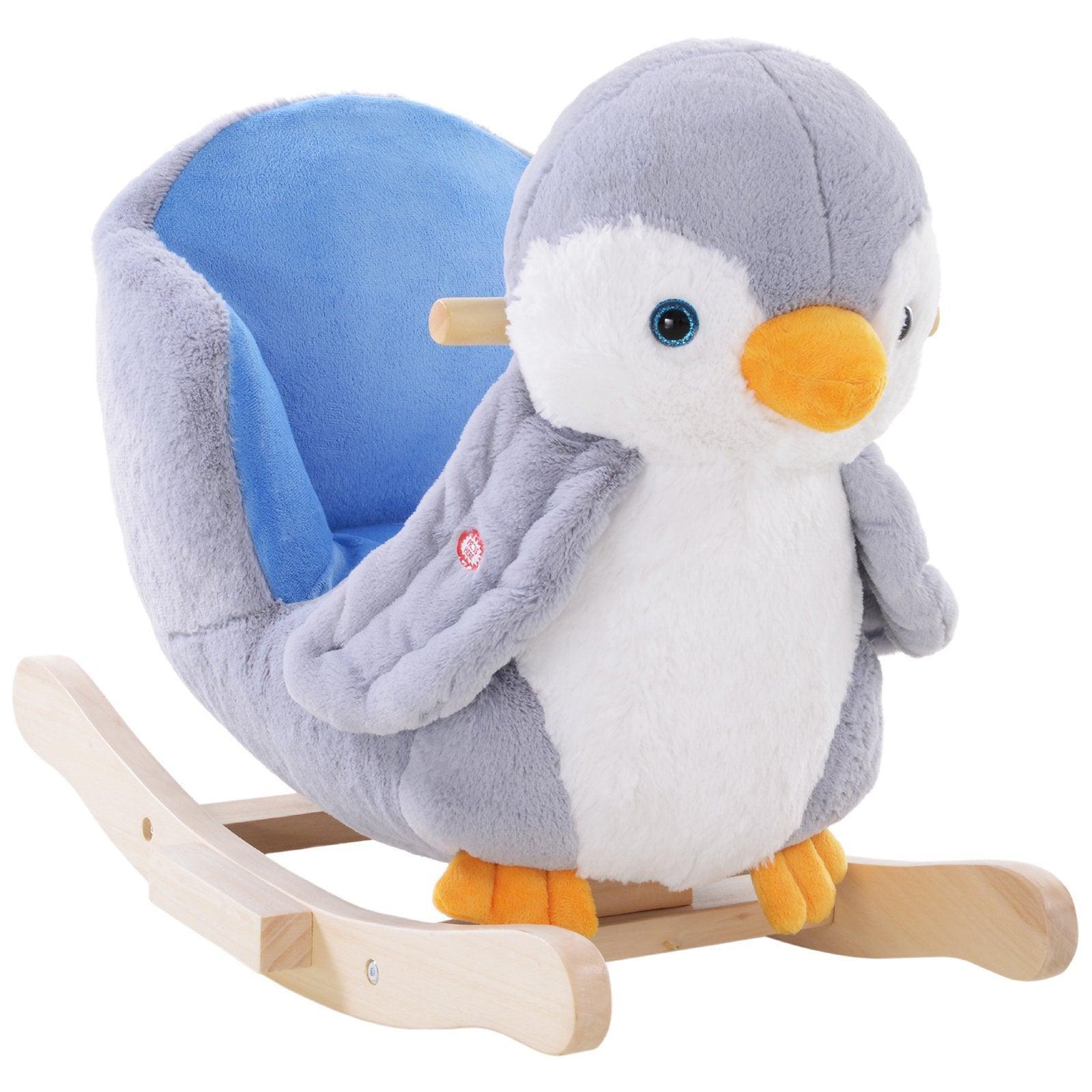 HOMCOM Plush Musical Penguin Rocker - ALL4U RETAILER LTD