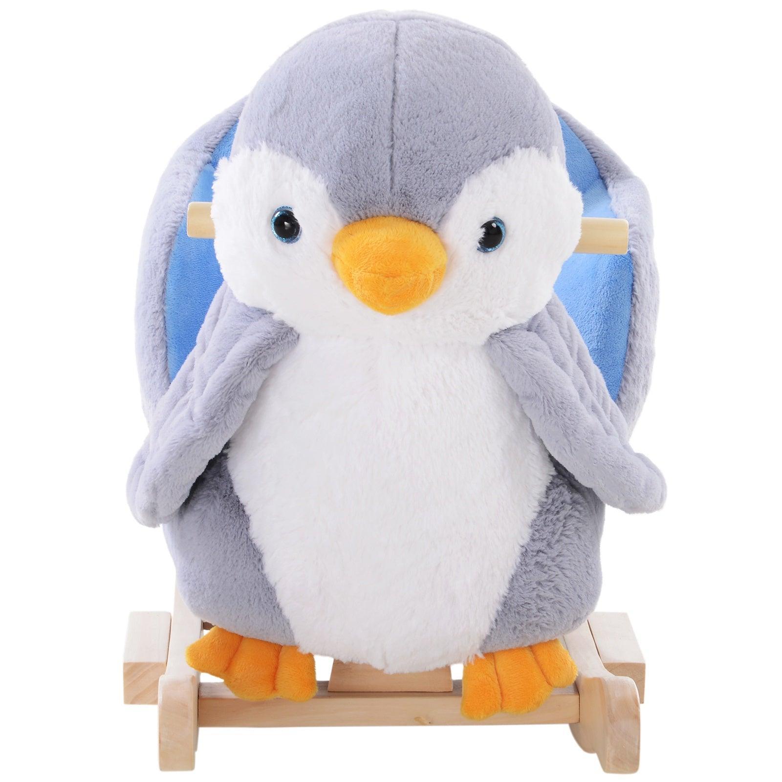 HOMCOM Plush Musical Penguin Rocker - ALL4U RETAILER LTD