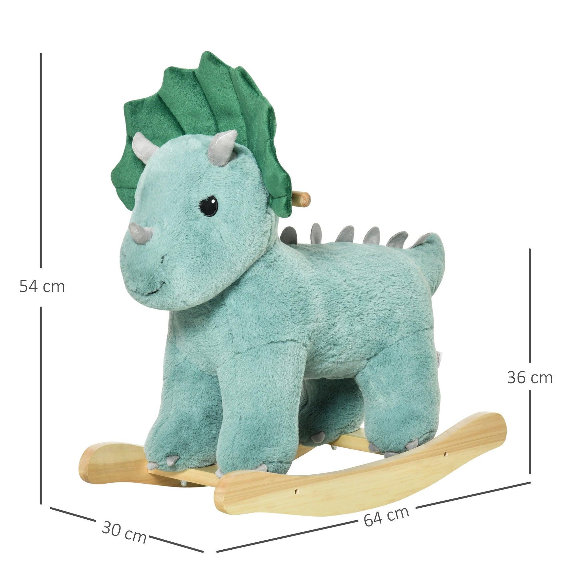 HOMCOM Plush Triceratops Ride-On Rocker for Kids - ALL4U RETAILER LTD