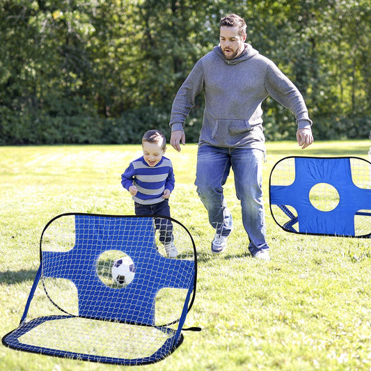HOMCOM Pop Up Football Nets - Outdoor Target Goal for Kids - ALL4U RETAILER LTD
