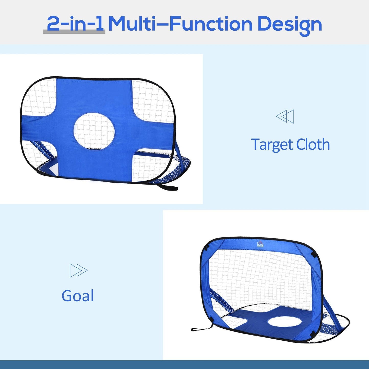 HOMCOM Pop Up Football Nets - Outdoor Target Goal for Kids - ALL4U RETAILER LTD