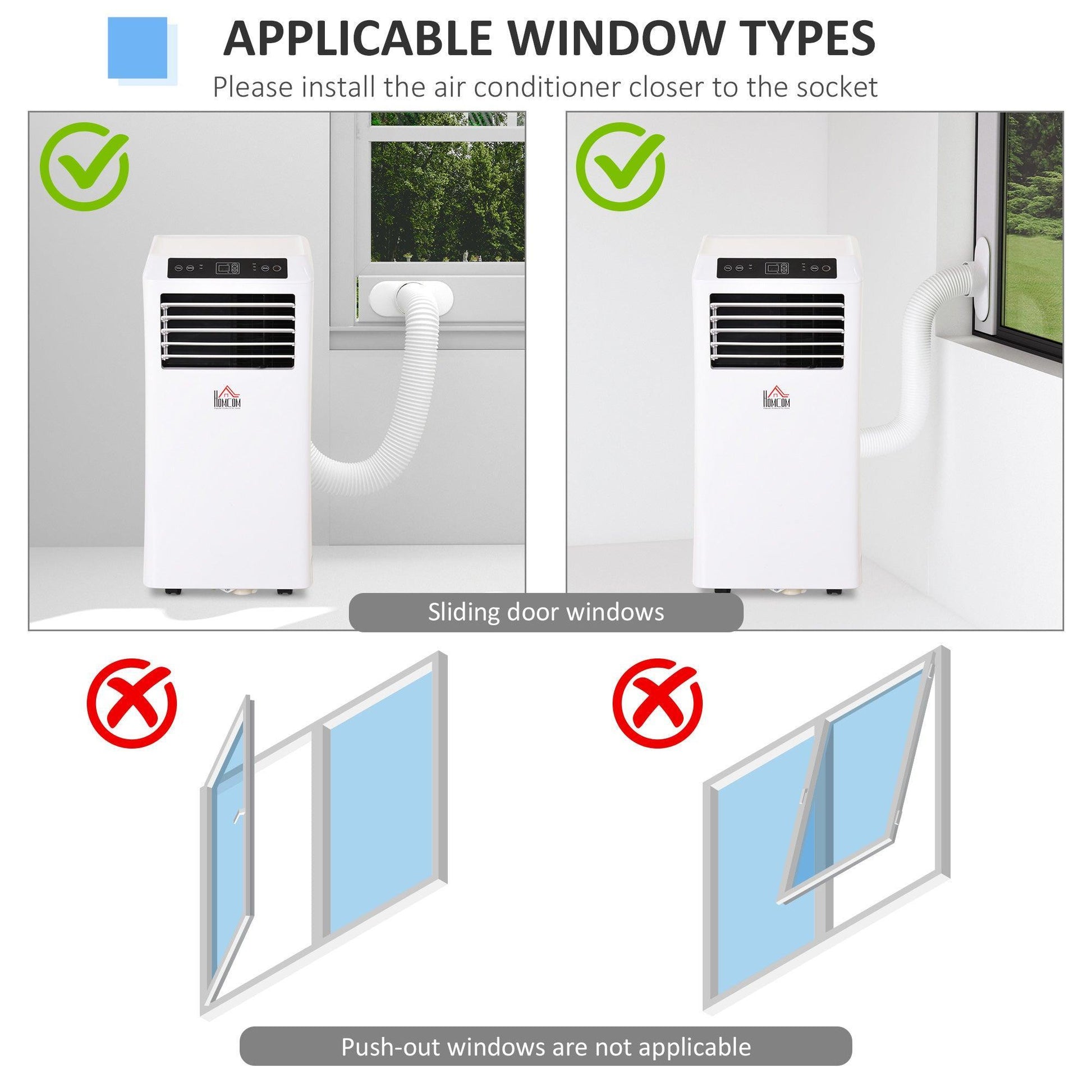 HOMCOM Portable AC: Remote Control, Timer, Cooling, Dehumidifying - ALL4U RETAILER LTD