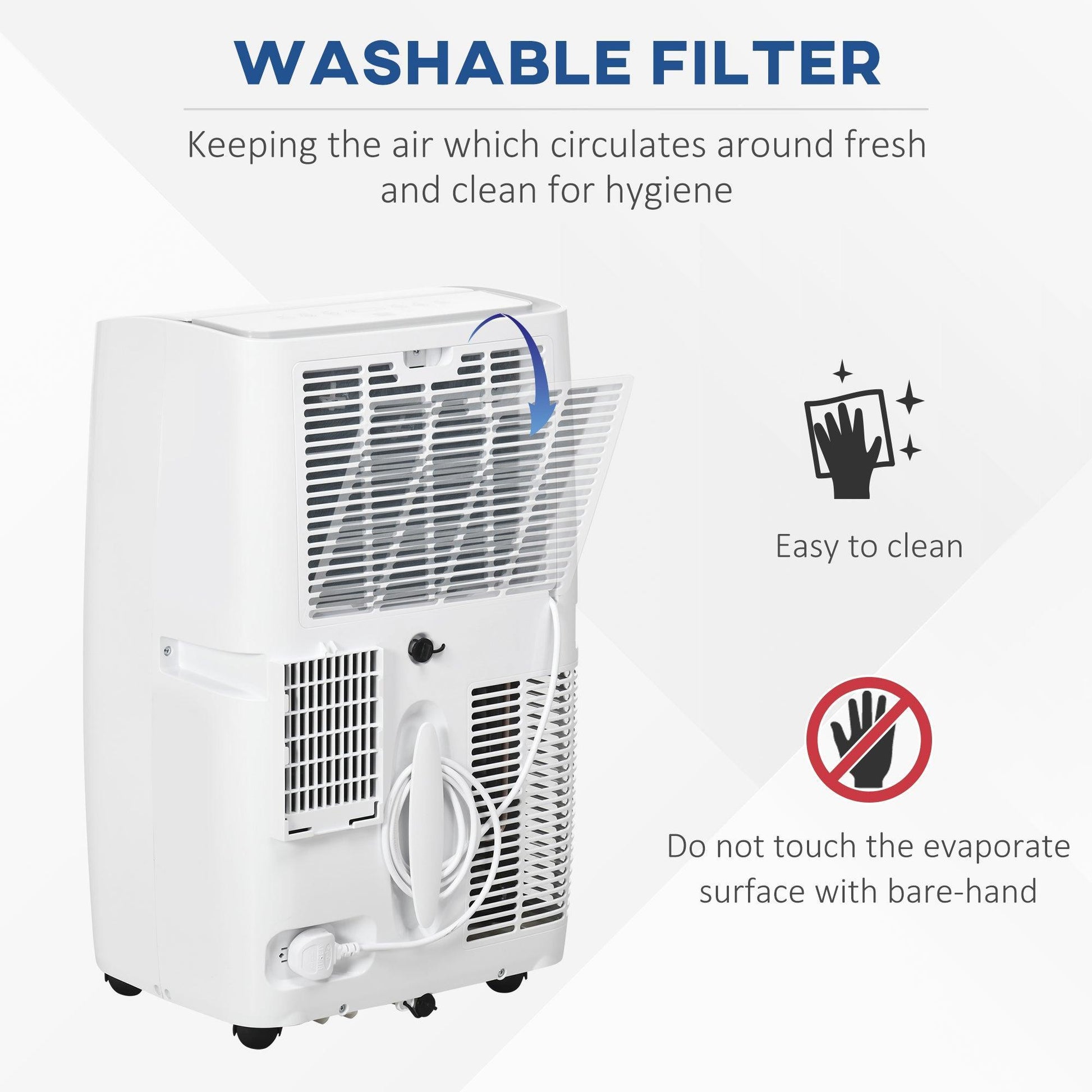 HOMCOM Portable AC Unit 12,000 BTU - Cooling, Remote - White - ALL4U RETAILER LTD