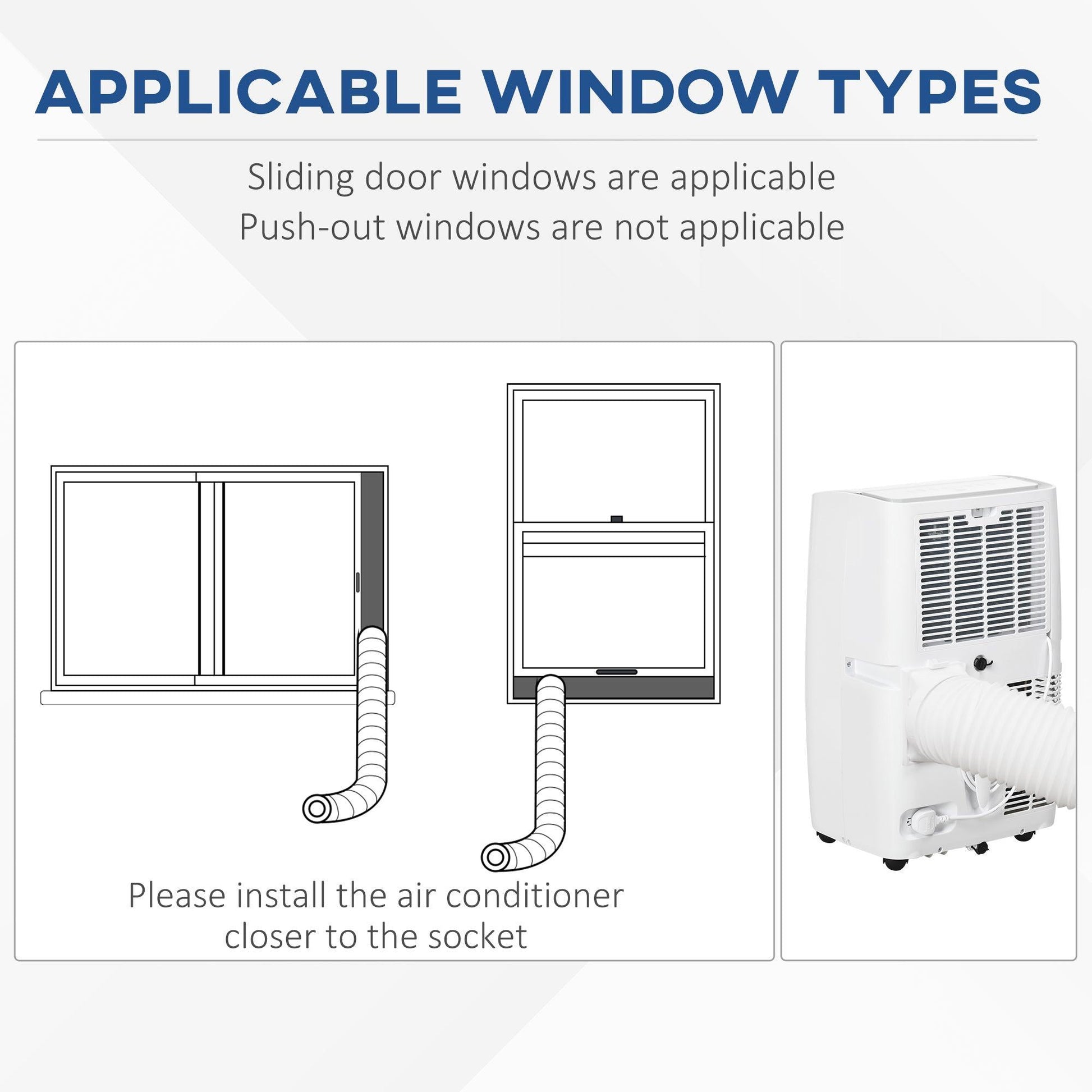 HOMCOM Portable AC Unit 12,000 BTU - Cooling, Remote - White - ALL4U RETAILER LTD