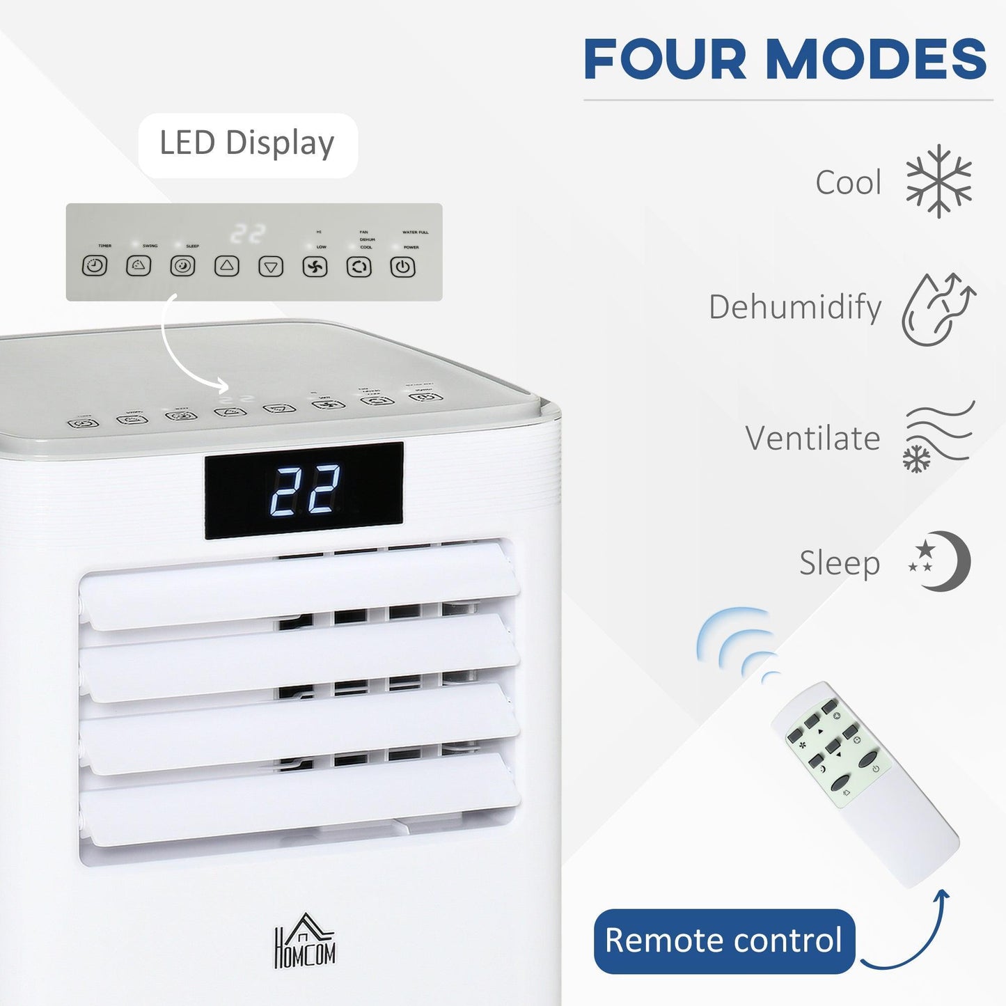 HOMCOM Portable AC Unit: 7000 BTU for Efficient Cooling - ALL4U RETAILER LTD