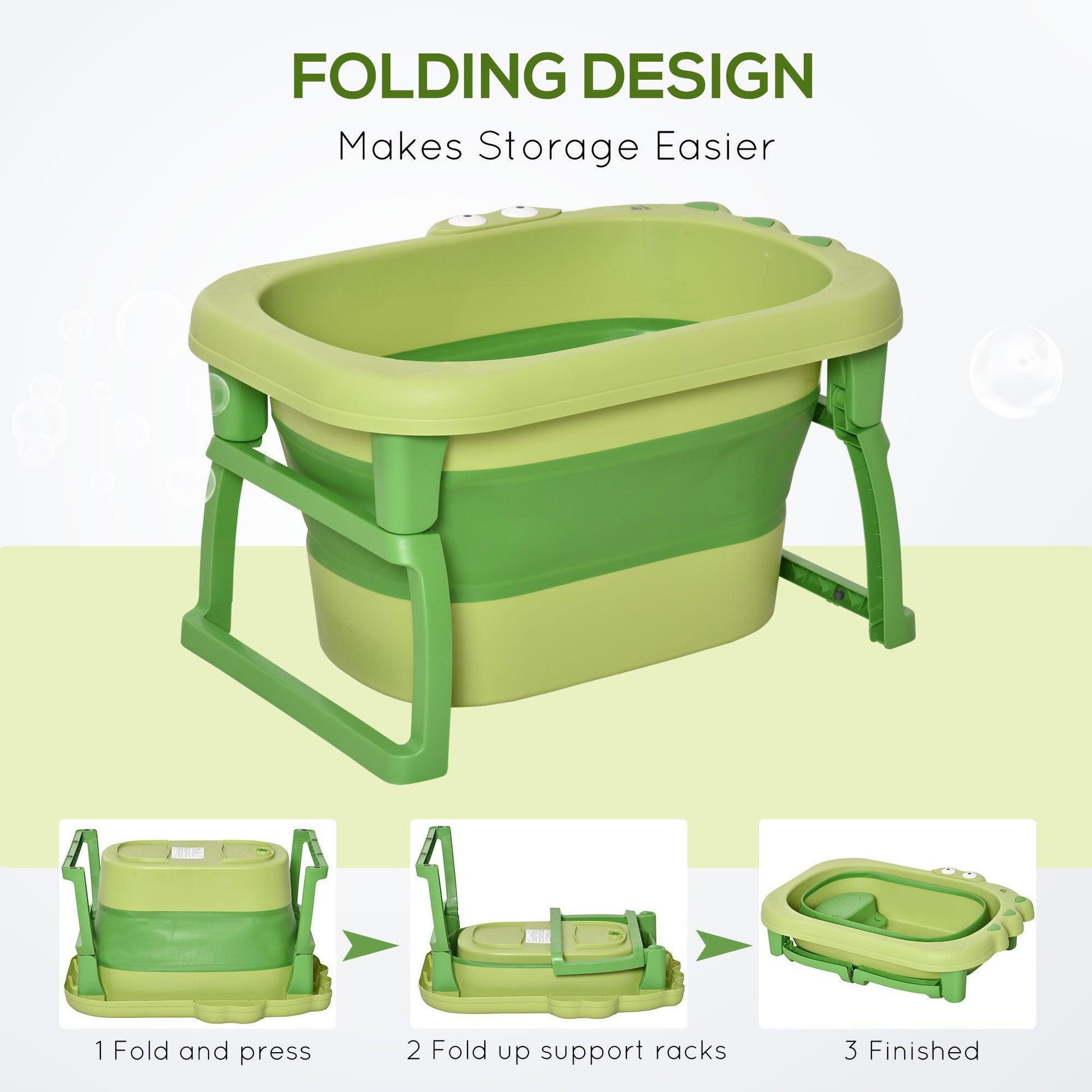 HOMCOM Portable Baby Bath Tub with Stool Seat - ALL4U RETAILER LTD